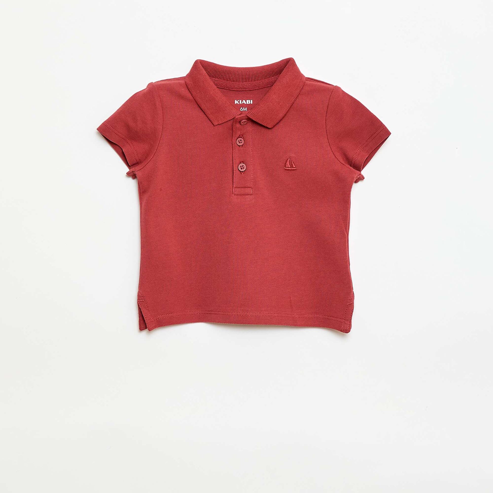 Polo en coton piqué à manches courtes MARRON