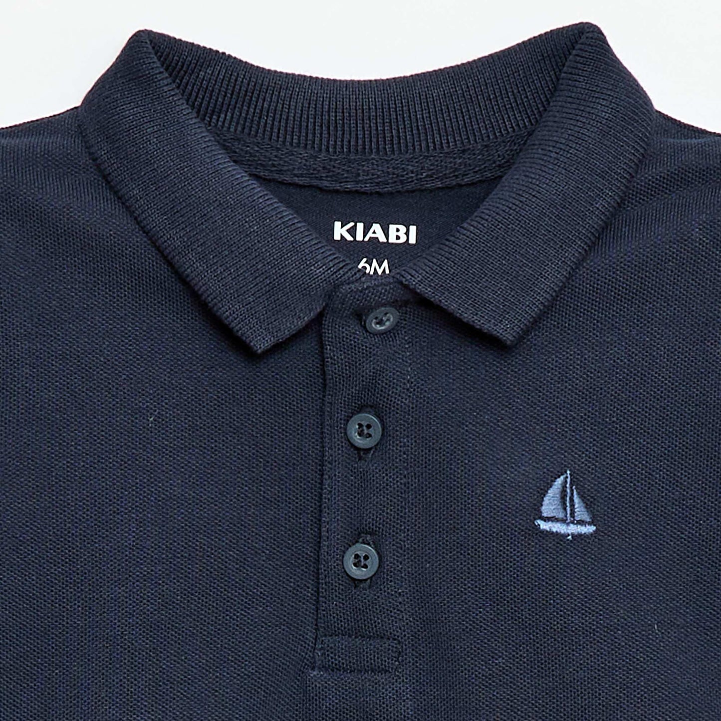 Polo en coton piqué à manches courtes BLEU