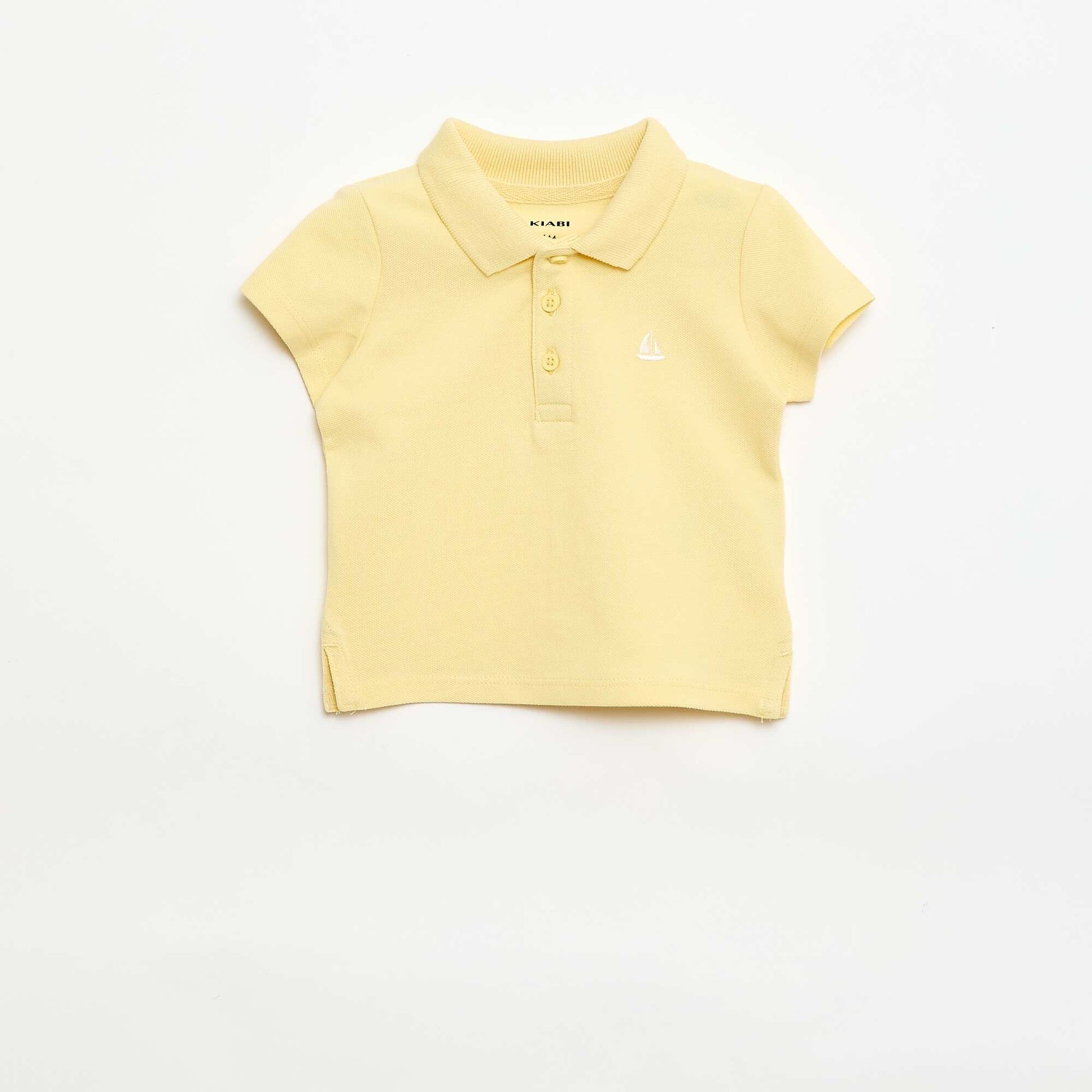 Polo en coton piqué à manches courtes JAUNE