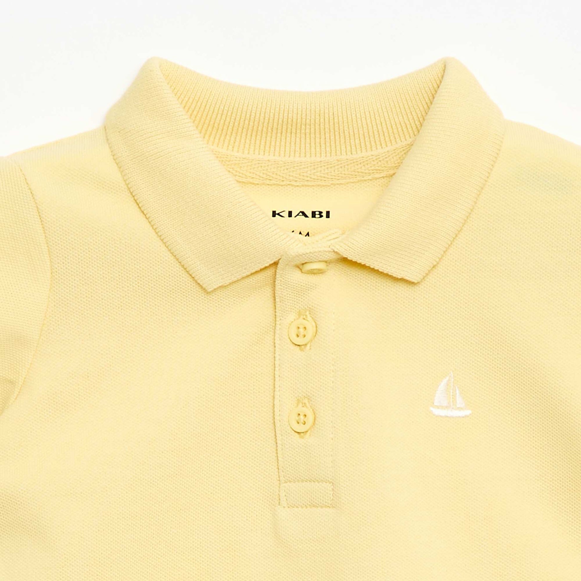 Polo en coton piqué à manches courtes JAUNE