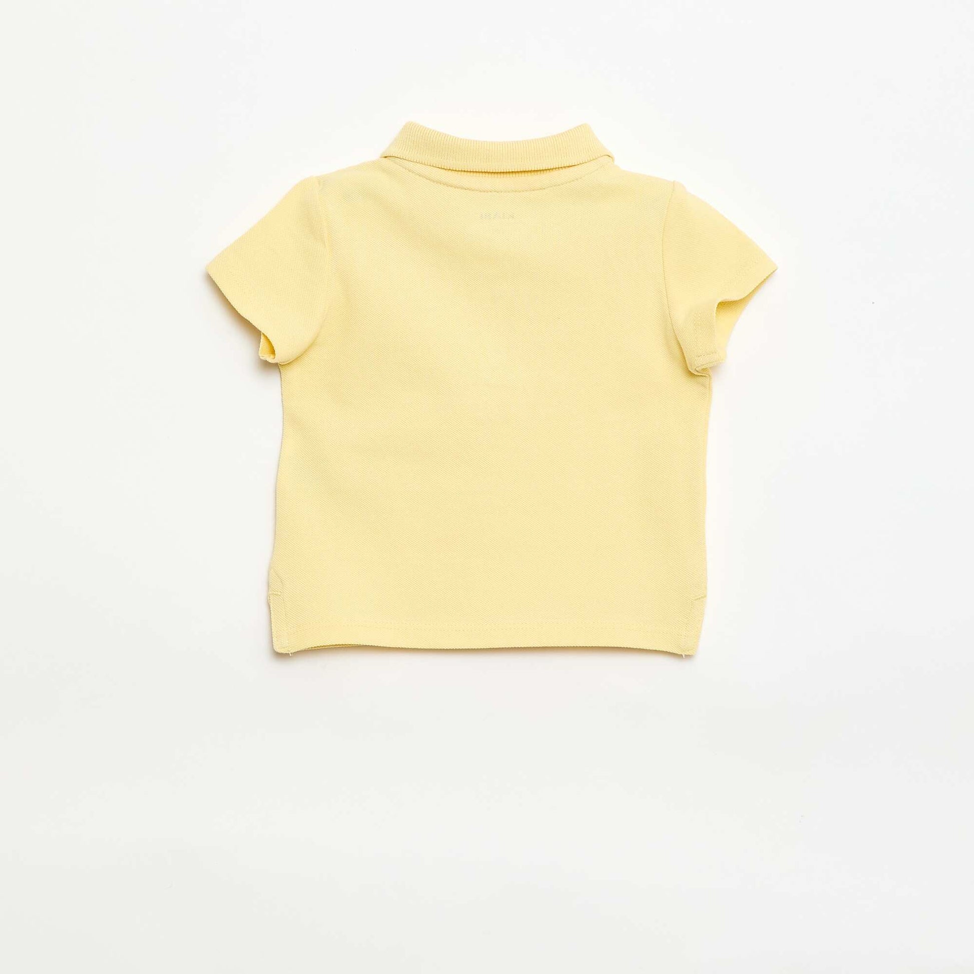 Polo en coton piqué à manches courtes JAUNE