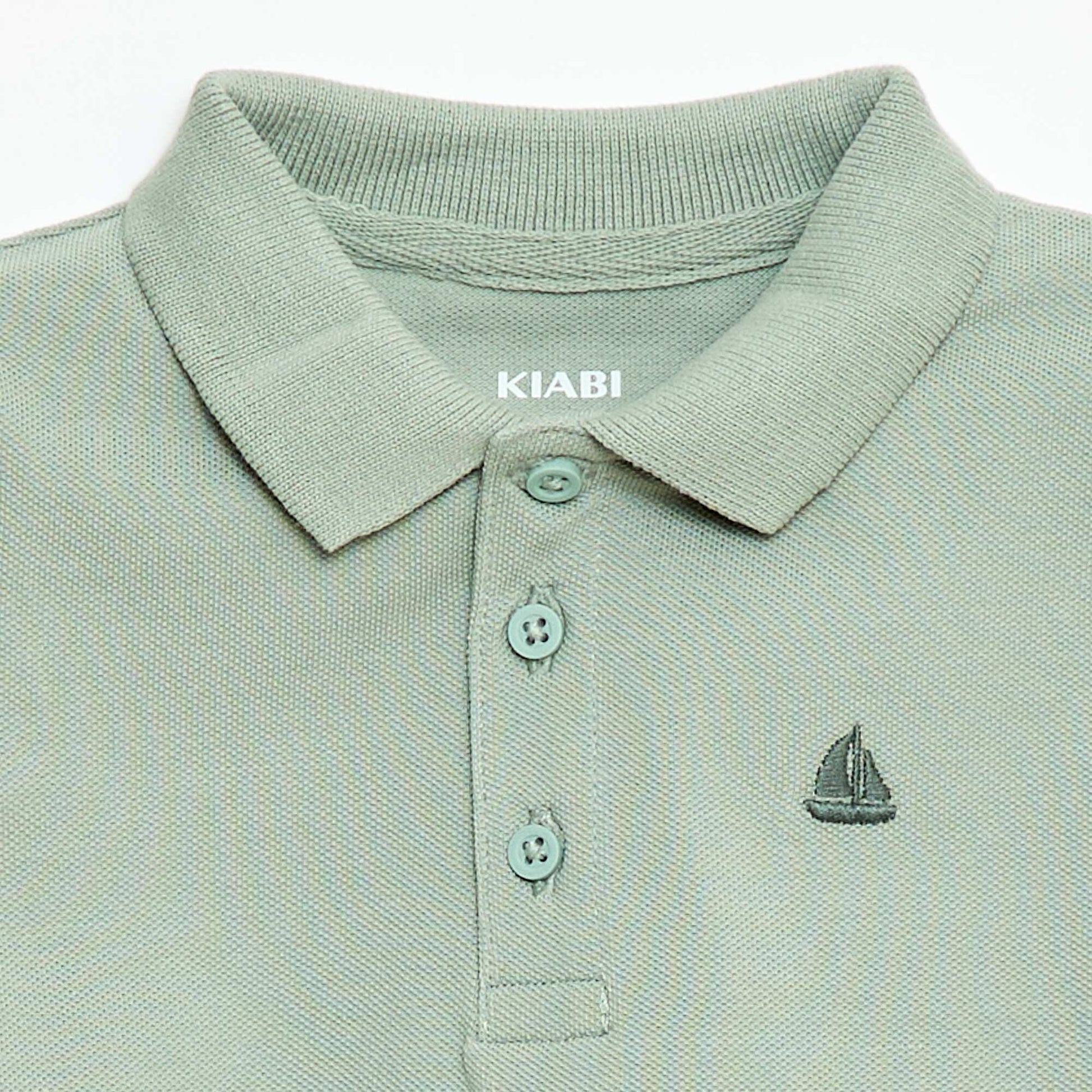 Polo en coton piqué à manches courtes VERT