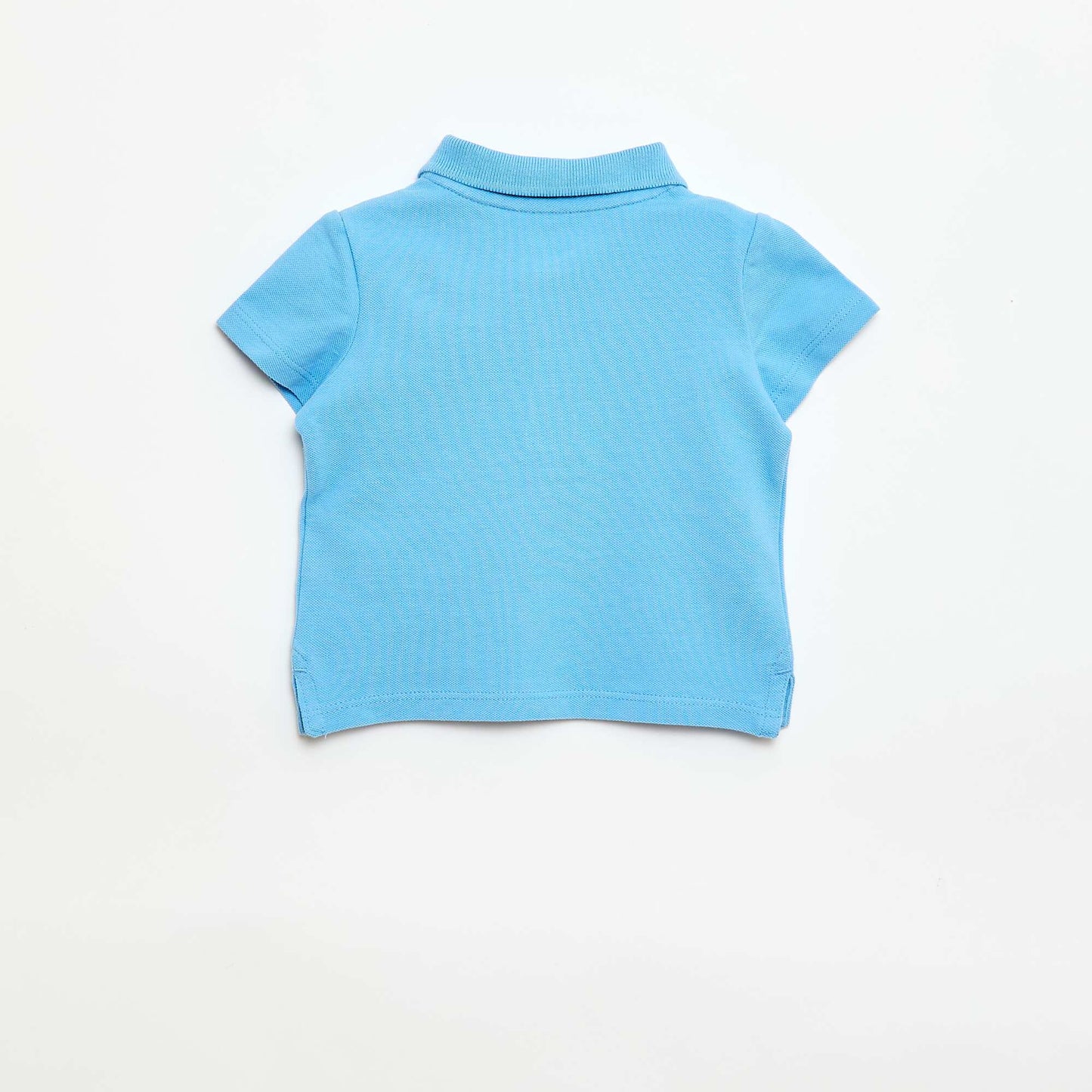 Polo en coton piqué à manches courtes BLEU