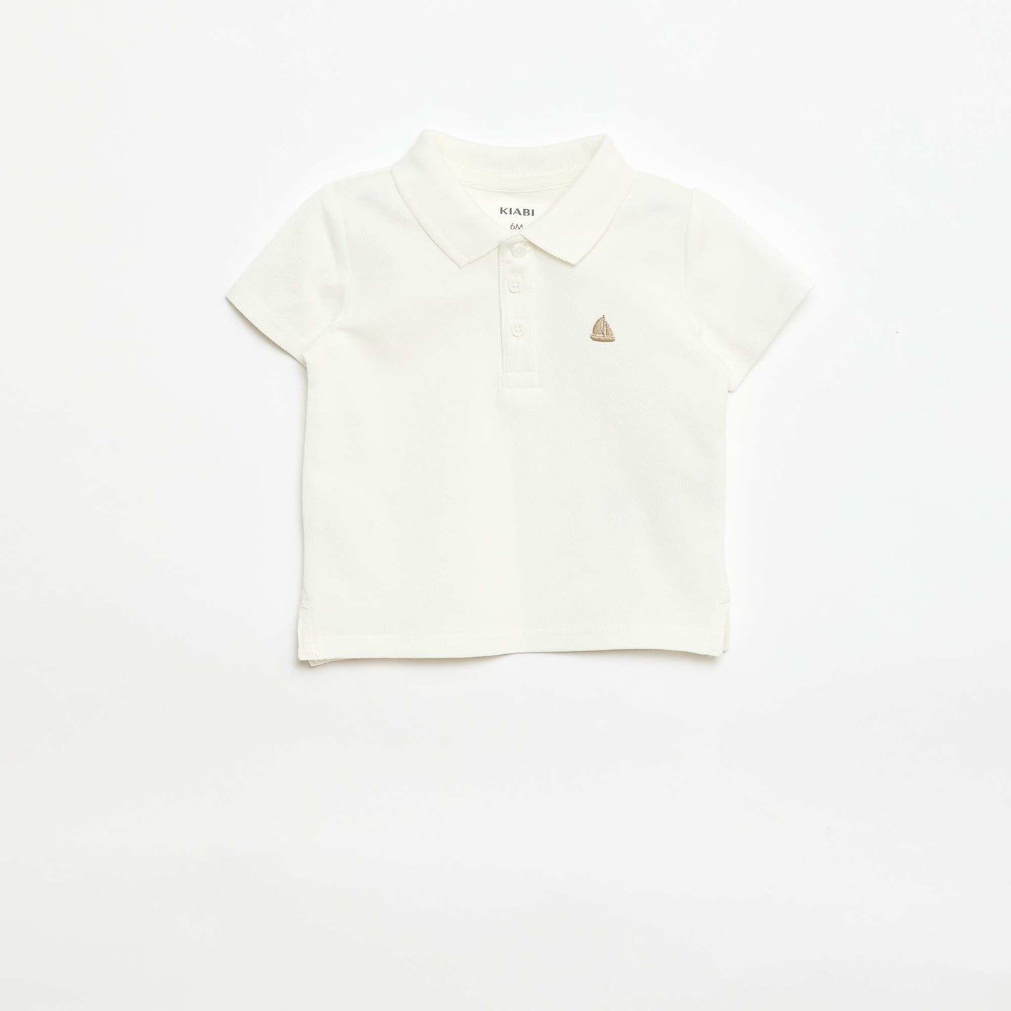 Polo en coton piqué à manches courtes BLANC
