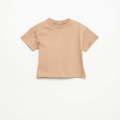 T-shirt uni sans manches BEIGE