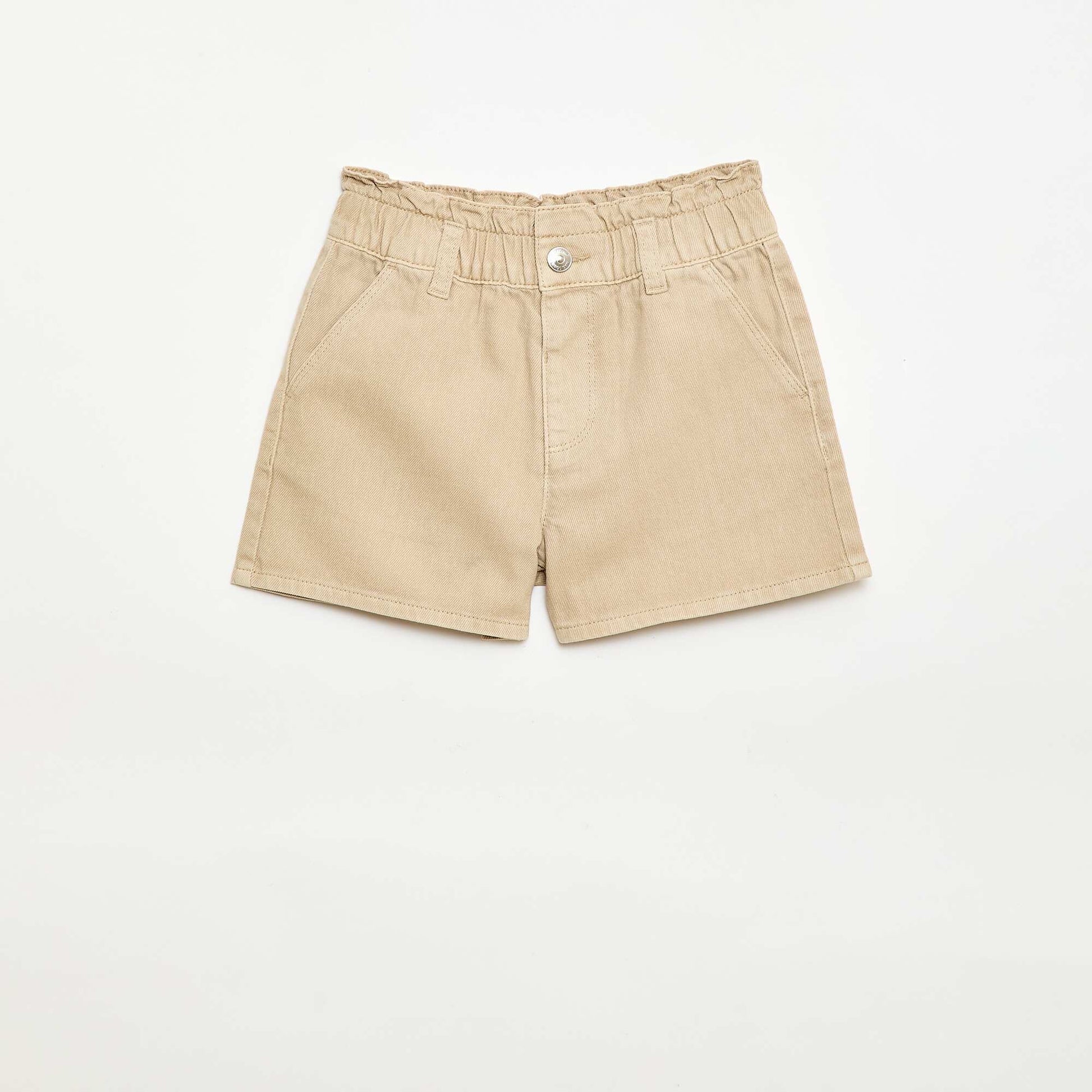 Short en twill uni BEIGE