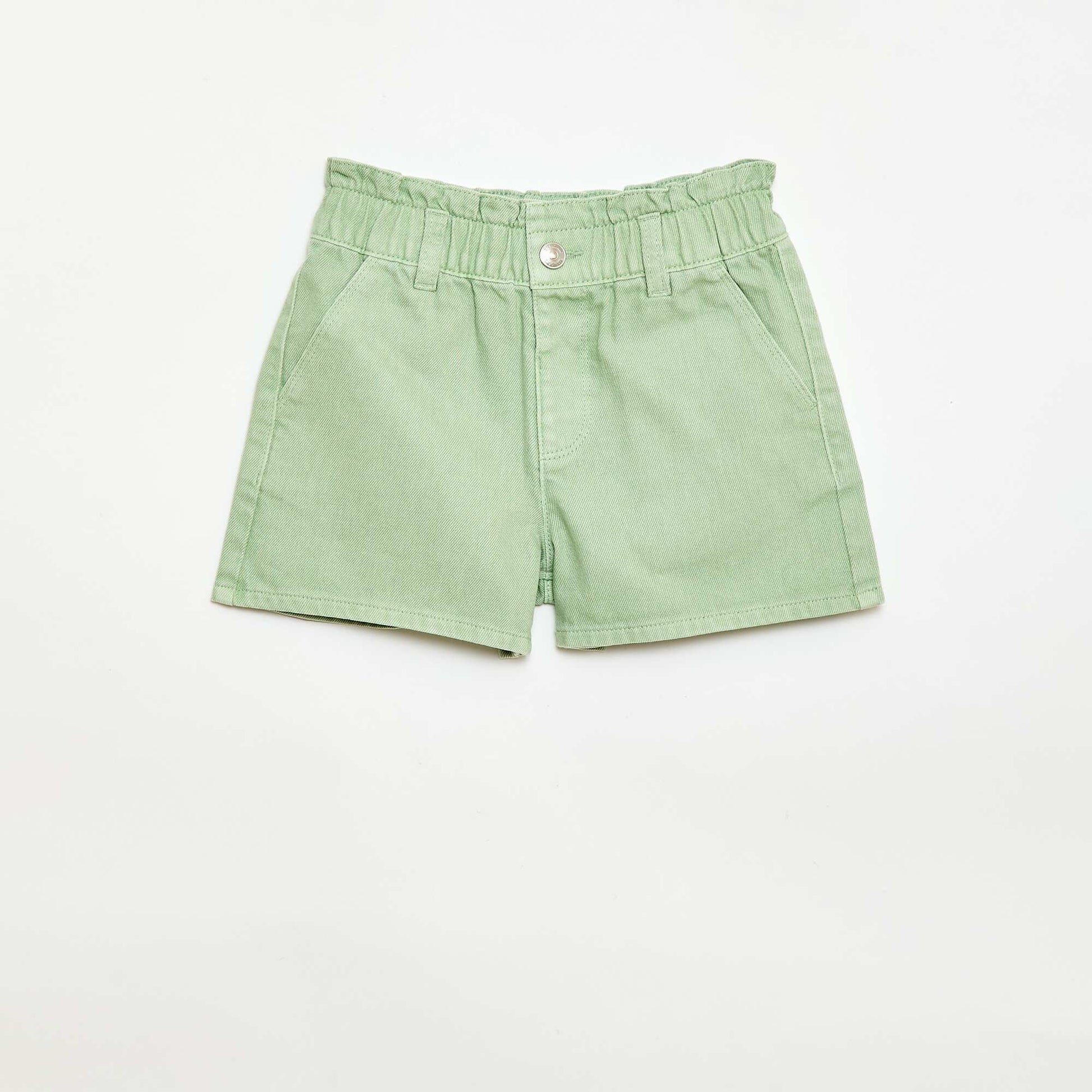 Short en twill uni VERT