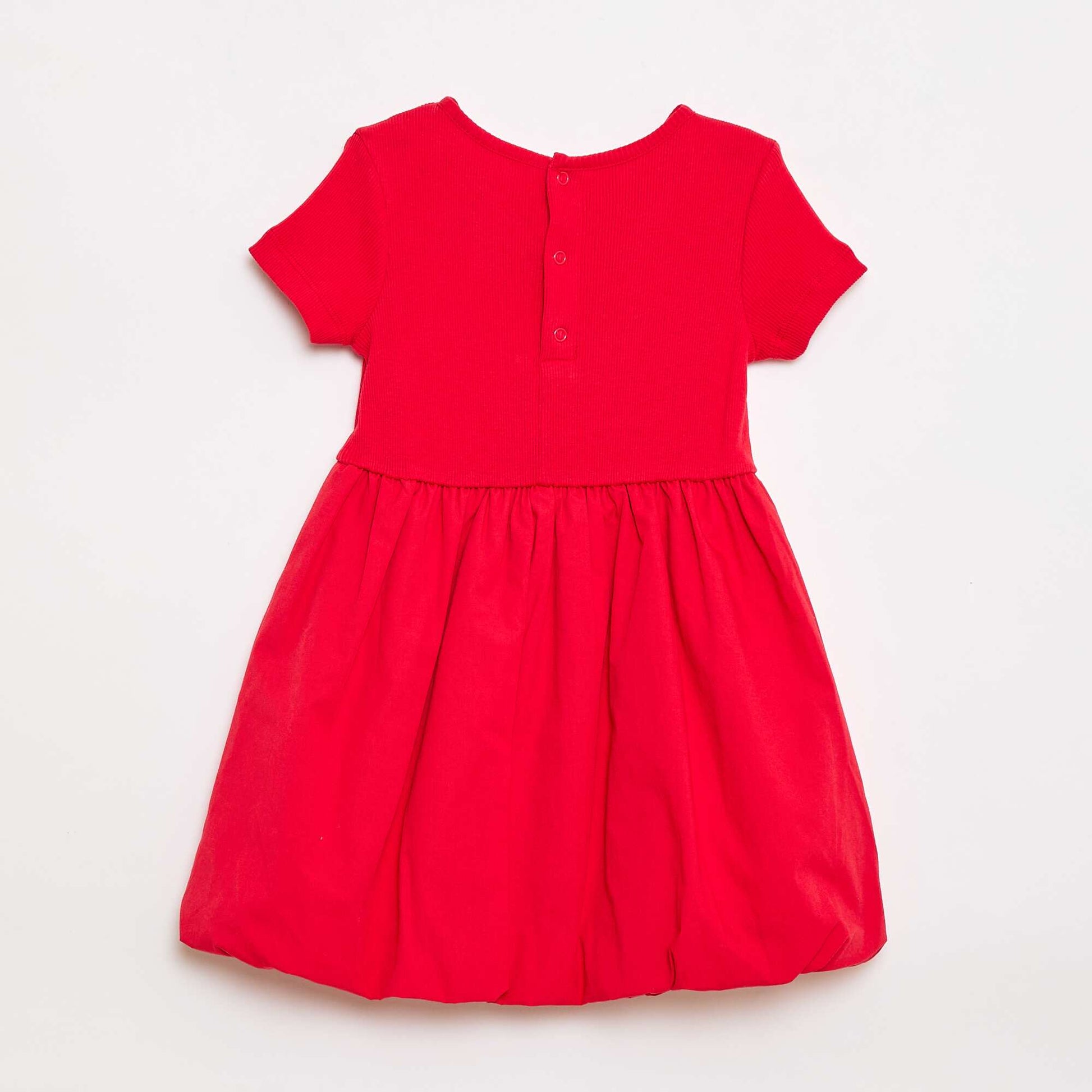 Robe à manches courtes forme boule ROUGE