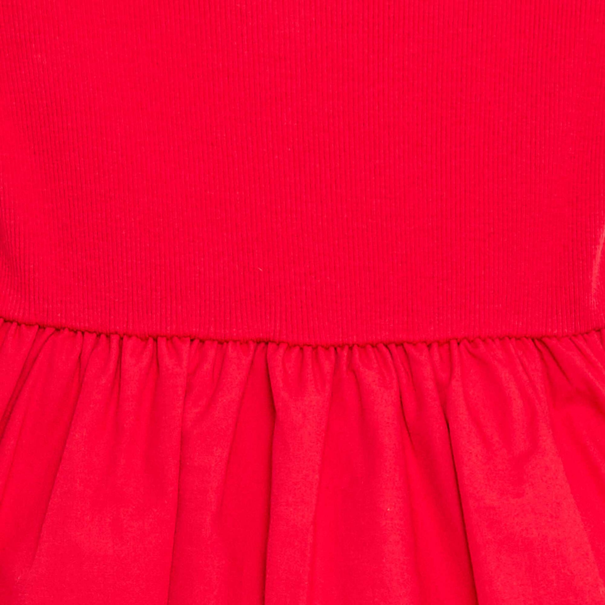 Robe à manches courtes forme boule ROUGE