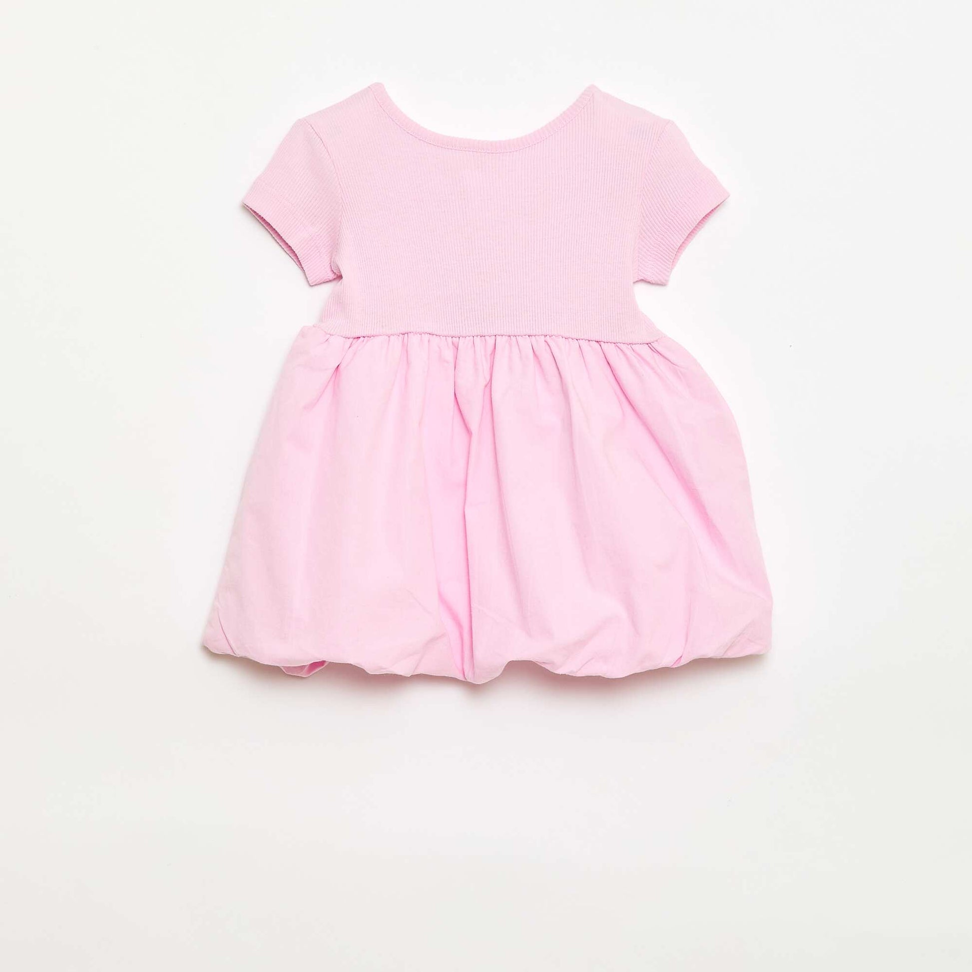 Robe à manches courtes forme boule ROSE