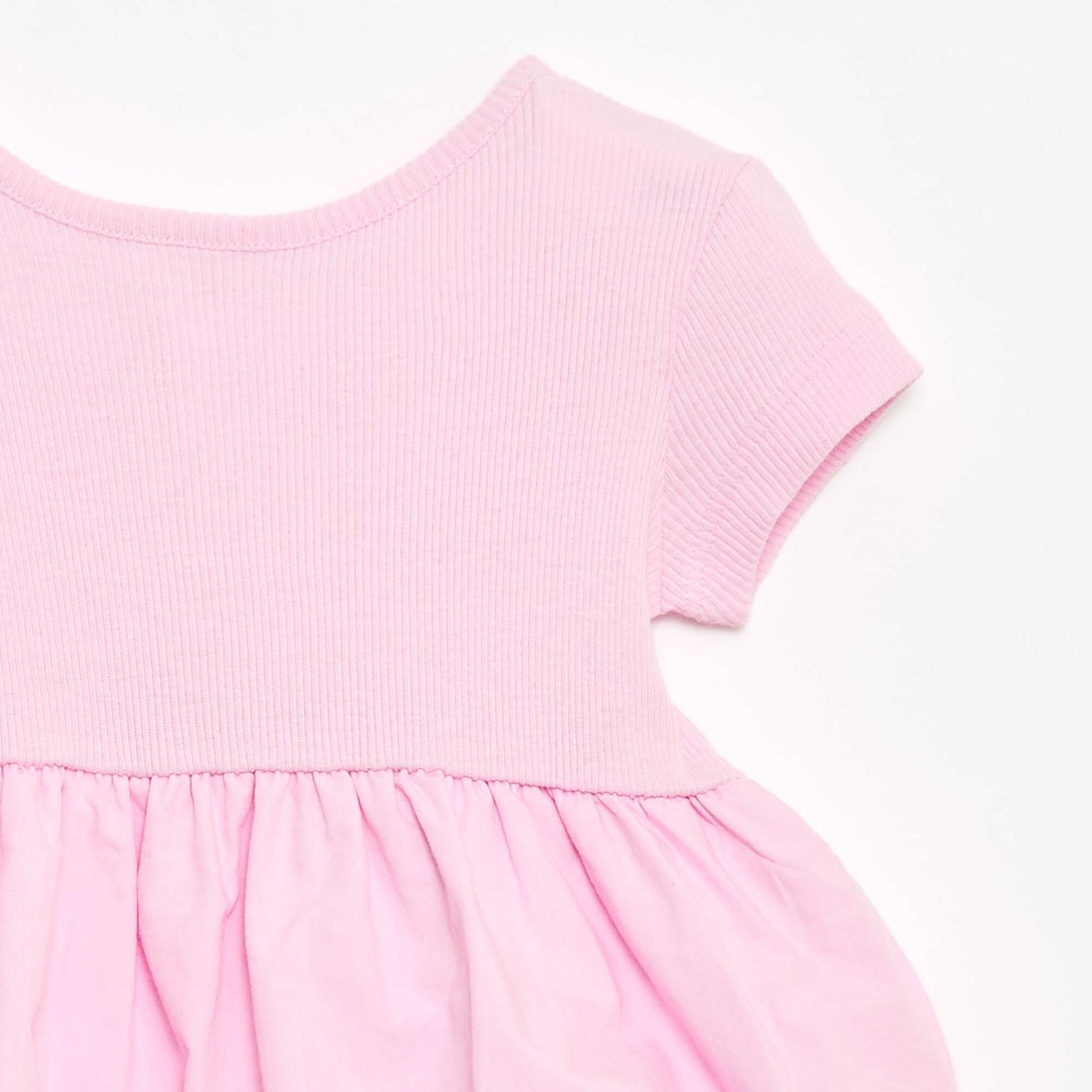 Robe à manches courtes forme boule ROSE