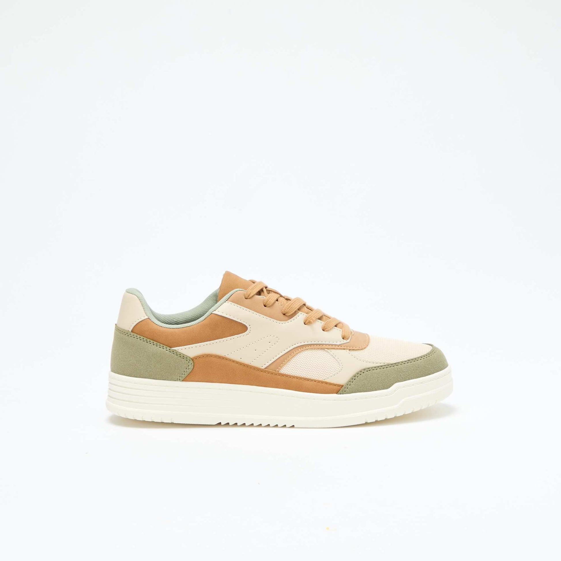 Baskets avec empiècements tricolores BEIGE