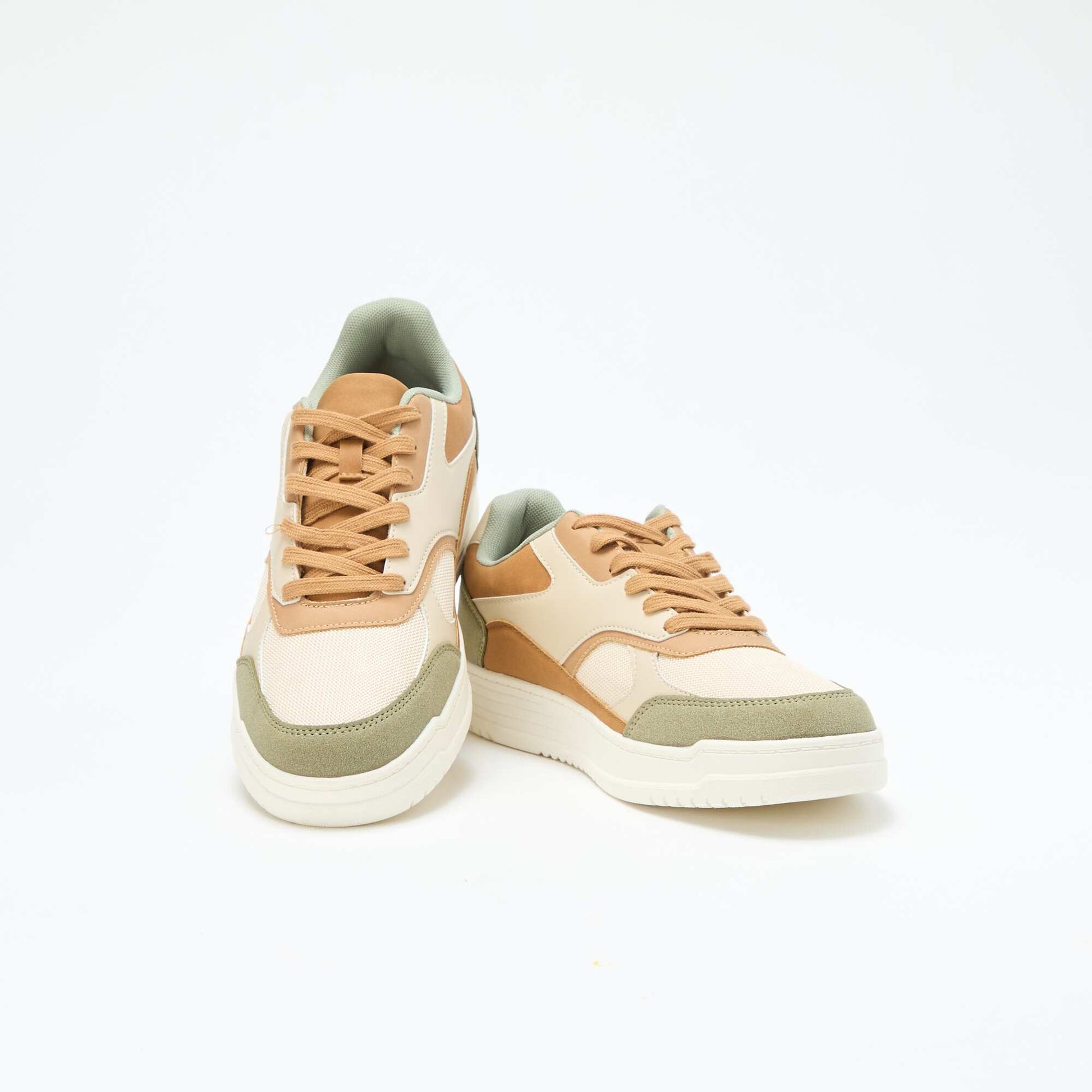 Baskets avec empiècements tricolores BEIGE