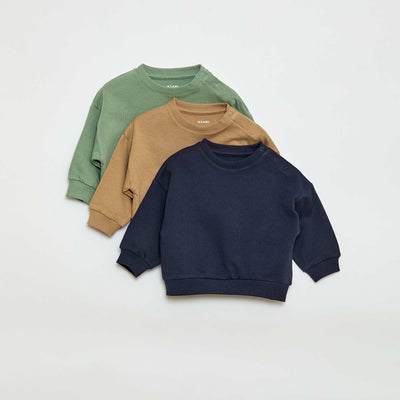 Lot de 3 sweats unis BEIGE