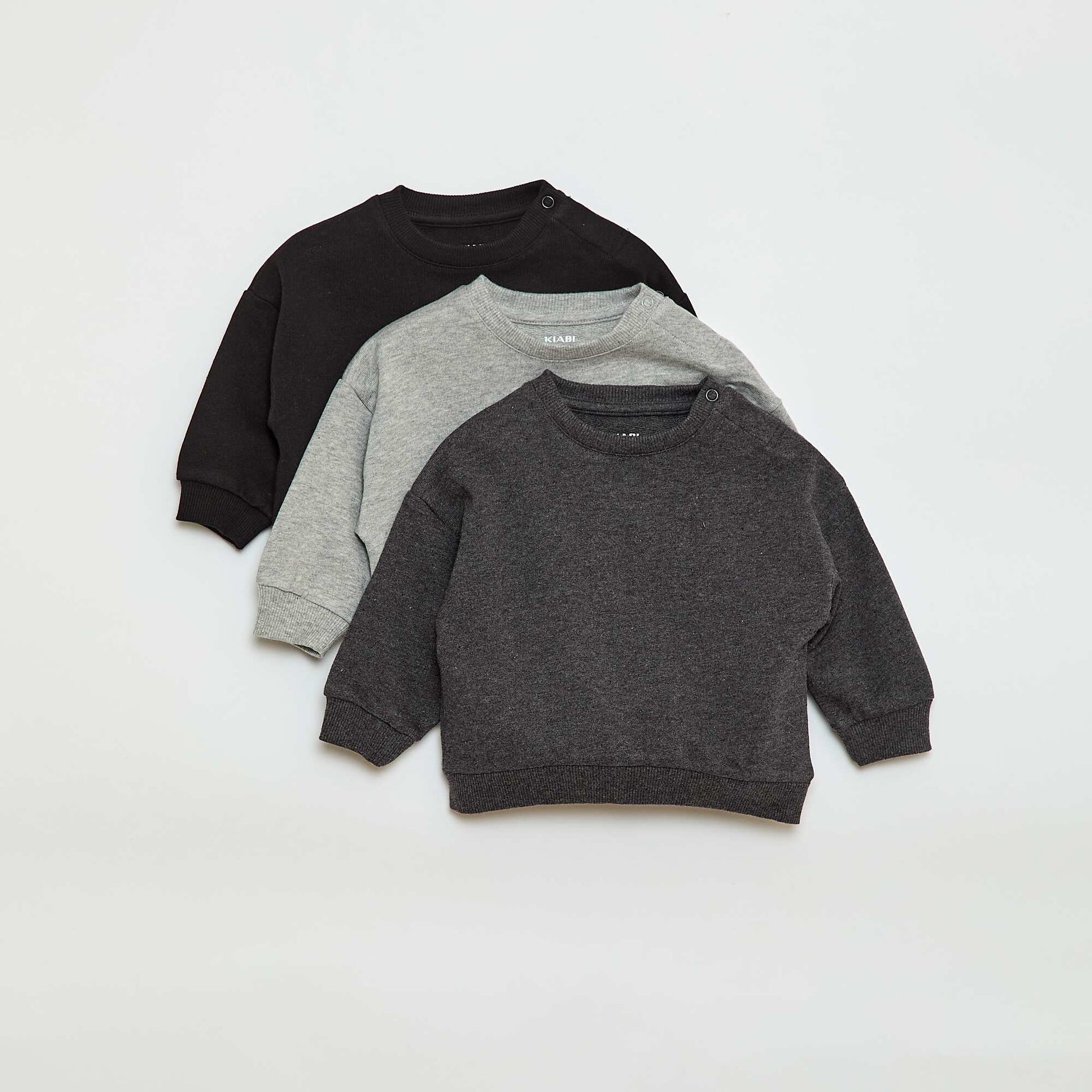 Lot de 3 sweats unis GRIS