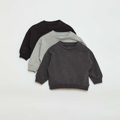 Lot de 3 sweats unis GRIS