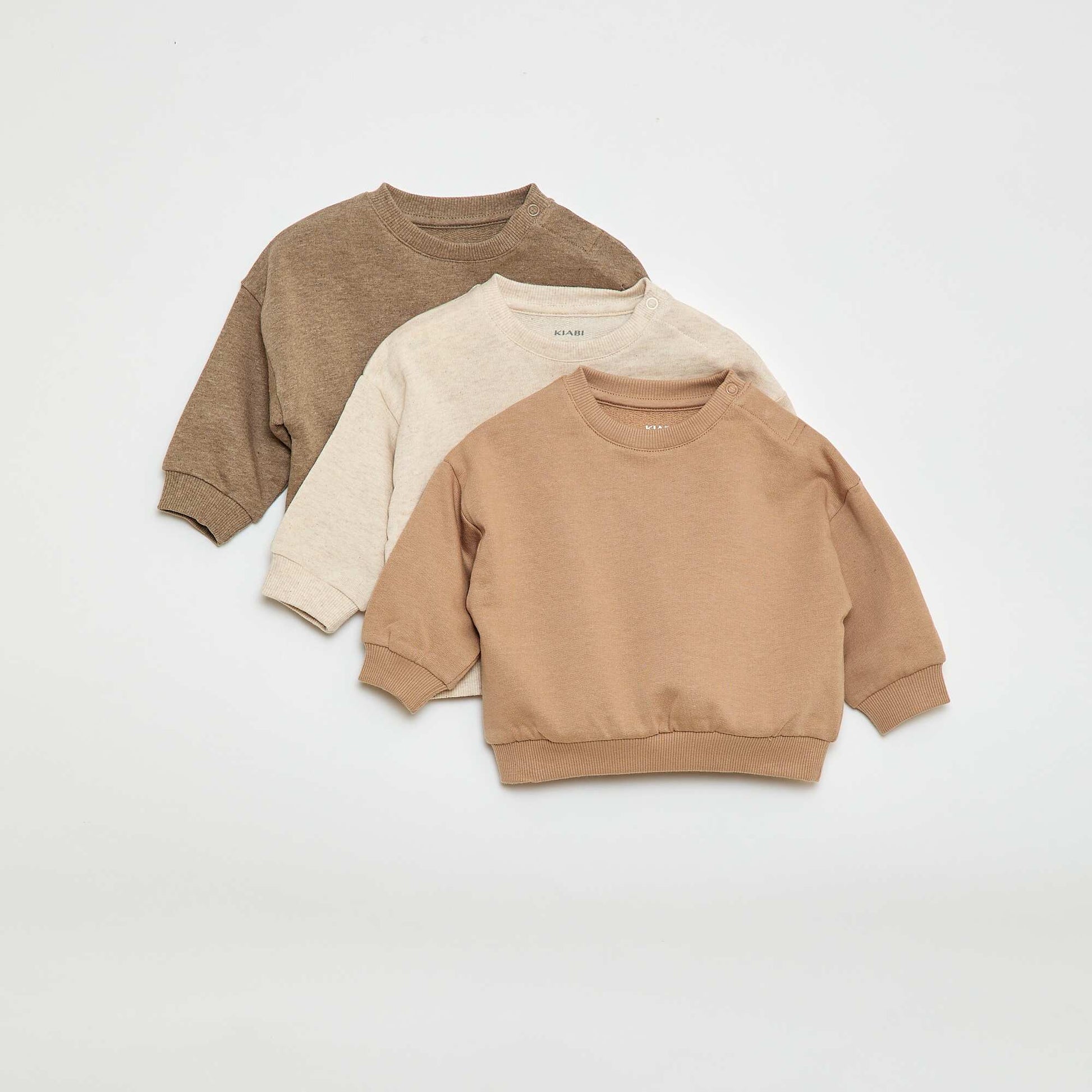 Lot de 3 sweats unis BEIGE