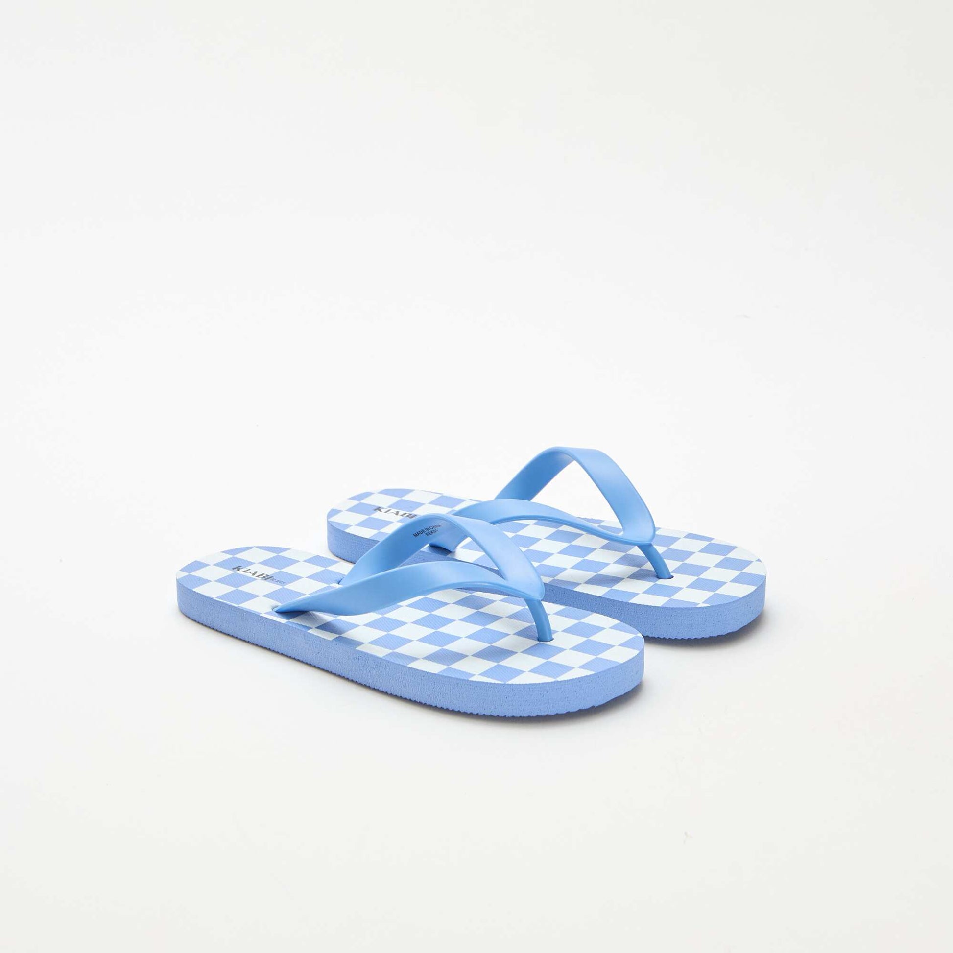 Tongs imprimé damier BLEU