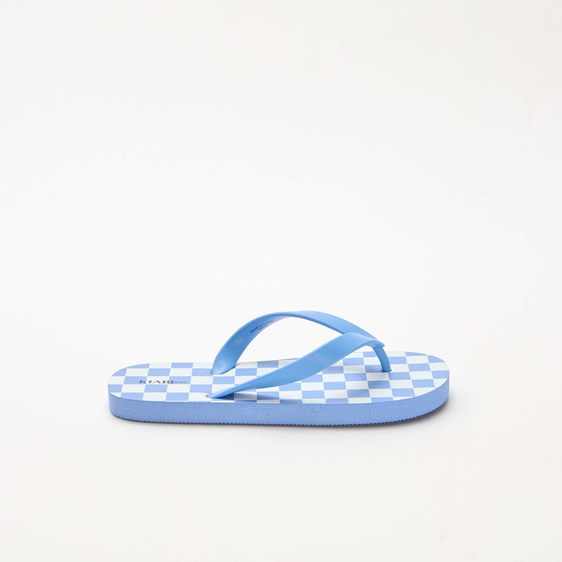 Tongs imprimé damier BLEU
