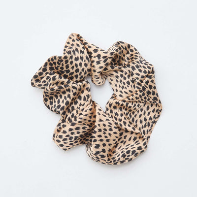 Lot de 2 chouchous satinés MARRON/LéOPARD