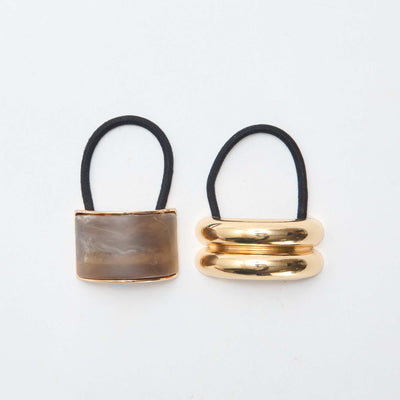 Lot de 2 élastiques avec bijoux DORé