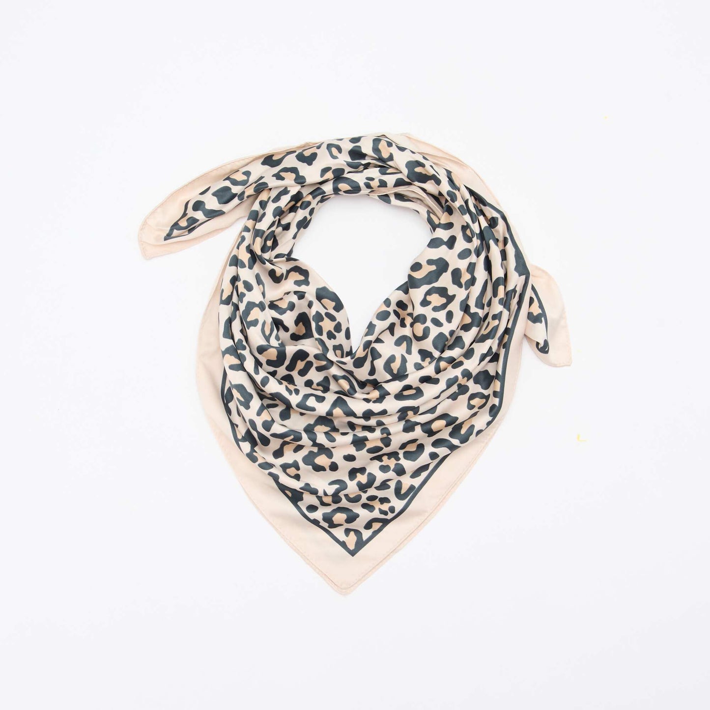 Foulard en satin fantaisie (65x65 cm) MARRON