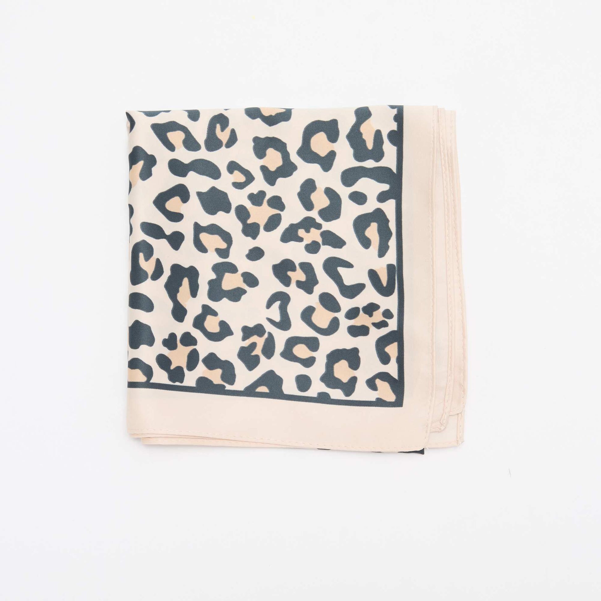 Foulard en satin fantaisie (65x65 cm) MARRON