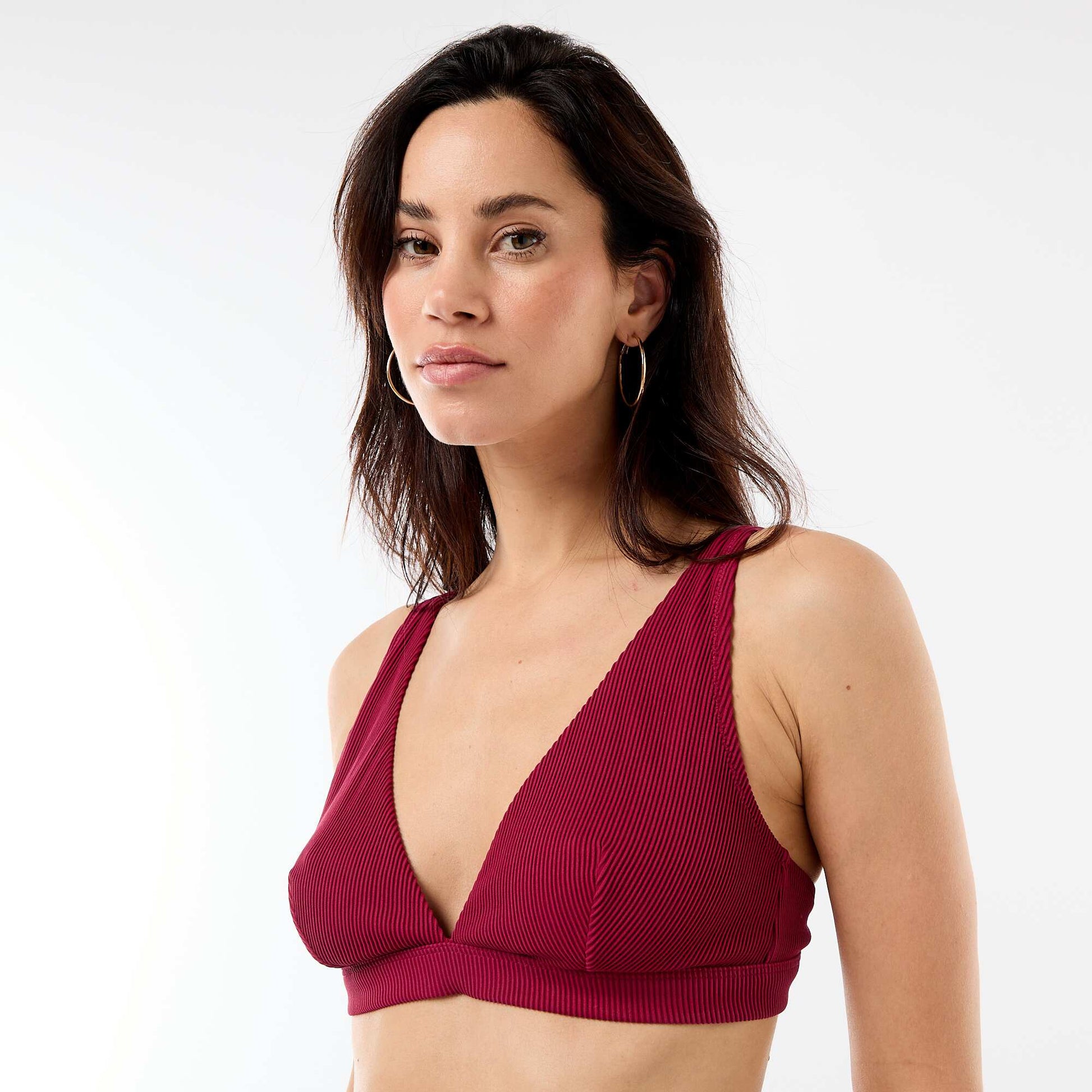 Soutien-gorge de bain foulard en maille texturée BORDEAUX