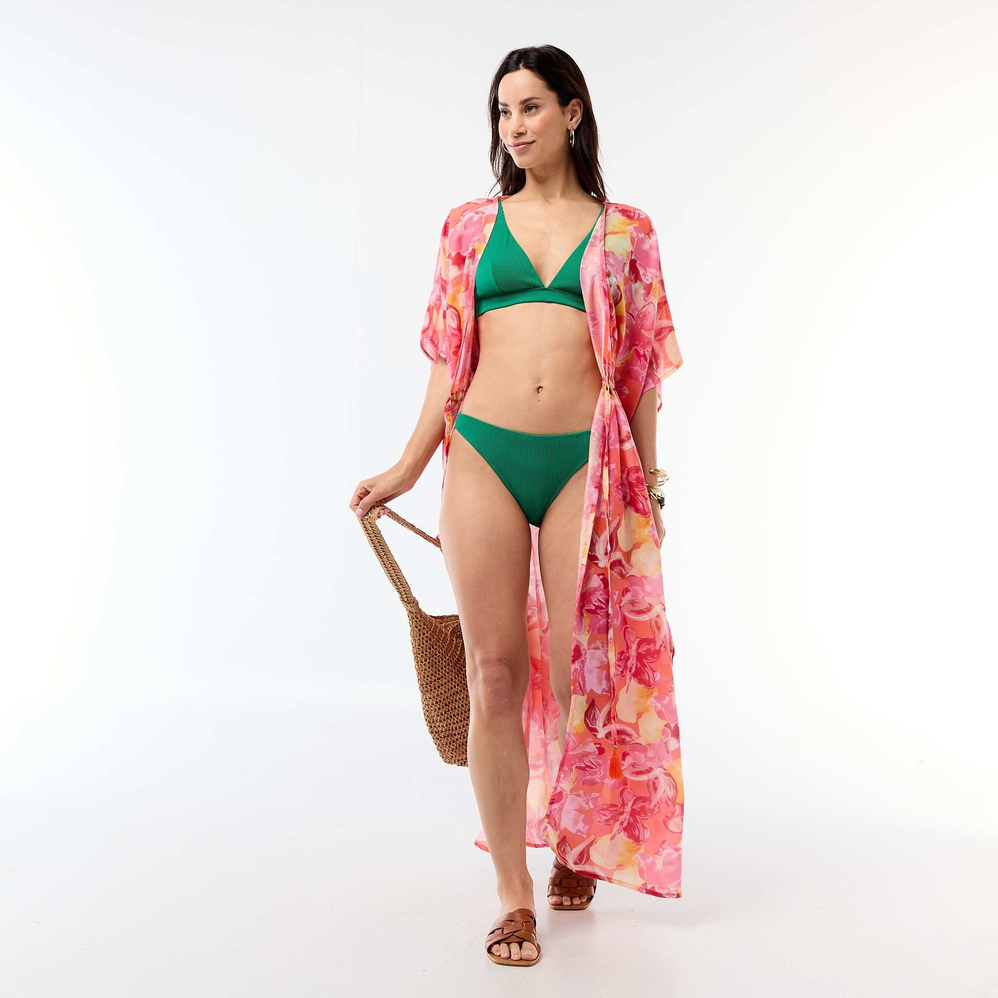 Culotte de bain en maille texturée VERT