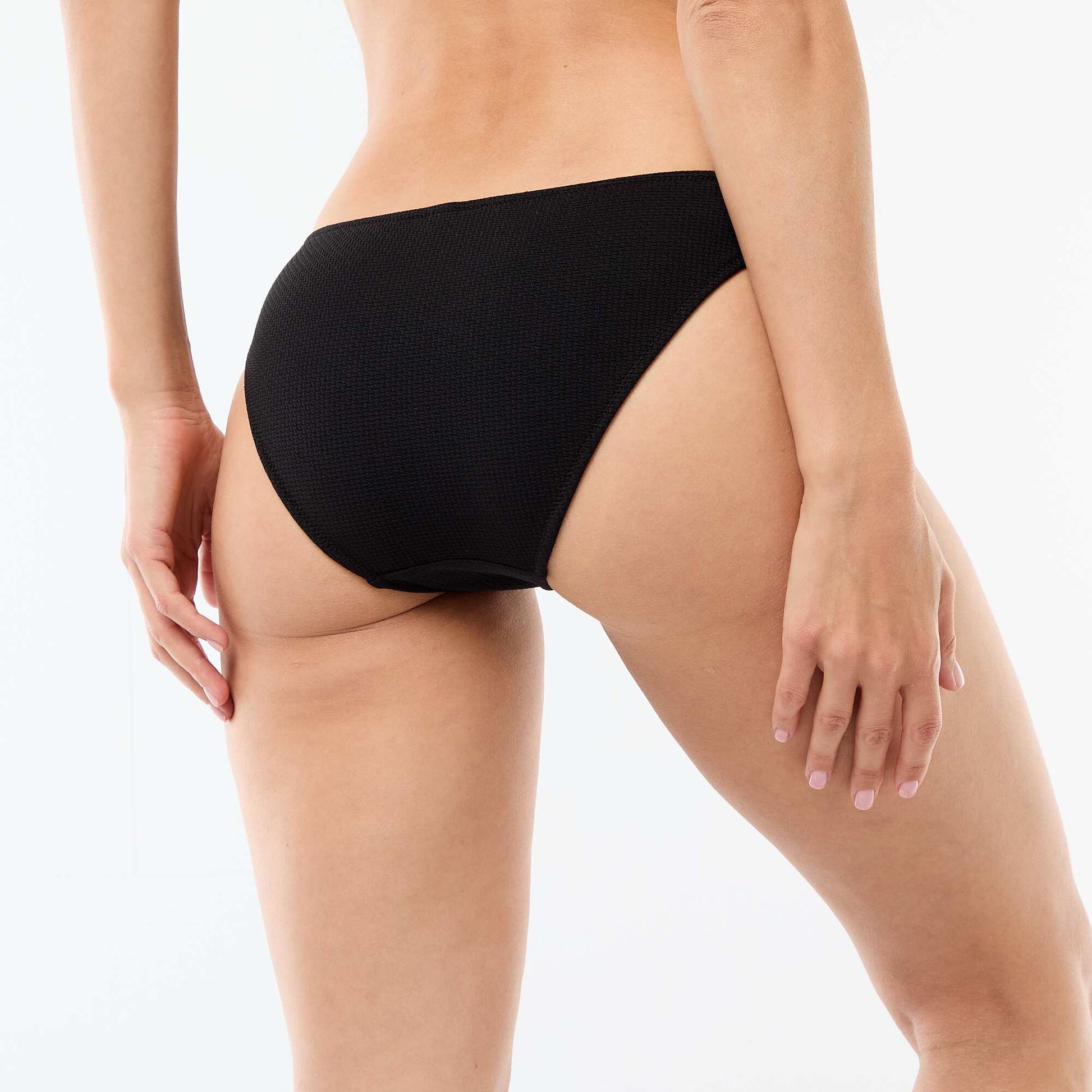Culotte de bain en maille texturée NOIR