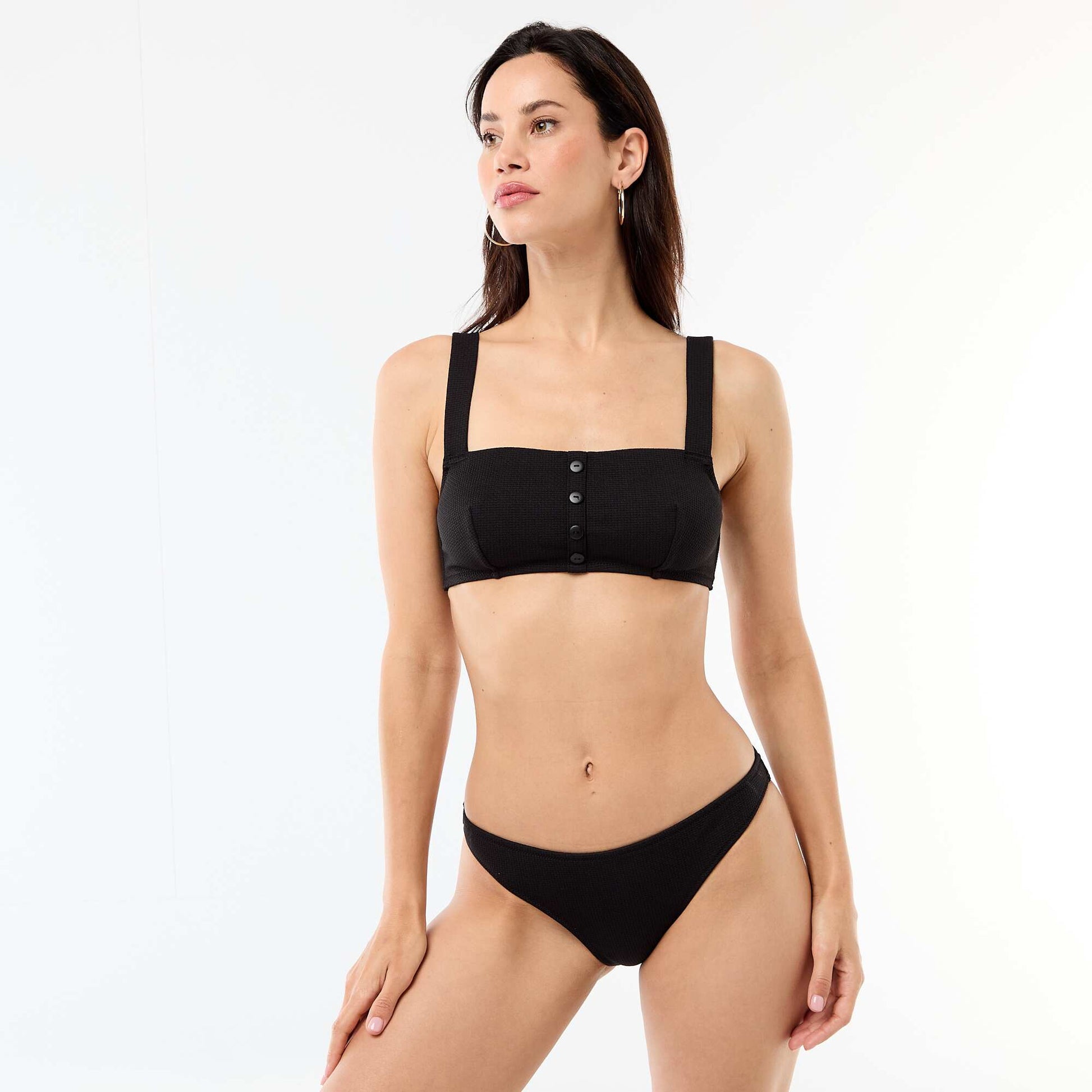 Culotte de bain en maille texturée NOIR