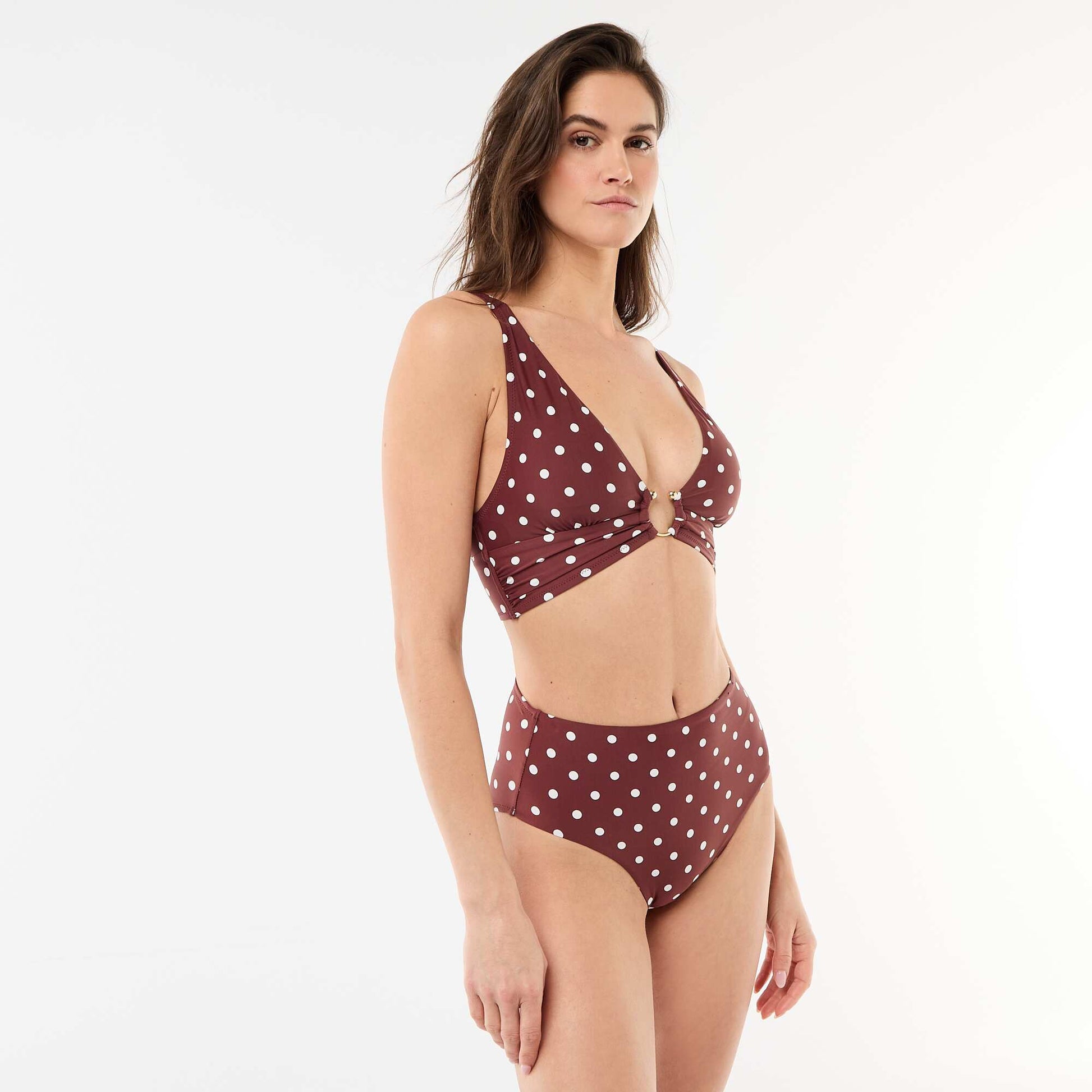 Culotte de bain shapewear taille haute MARRON