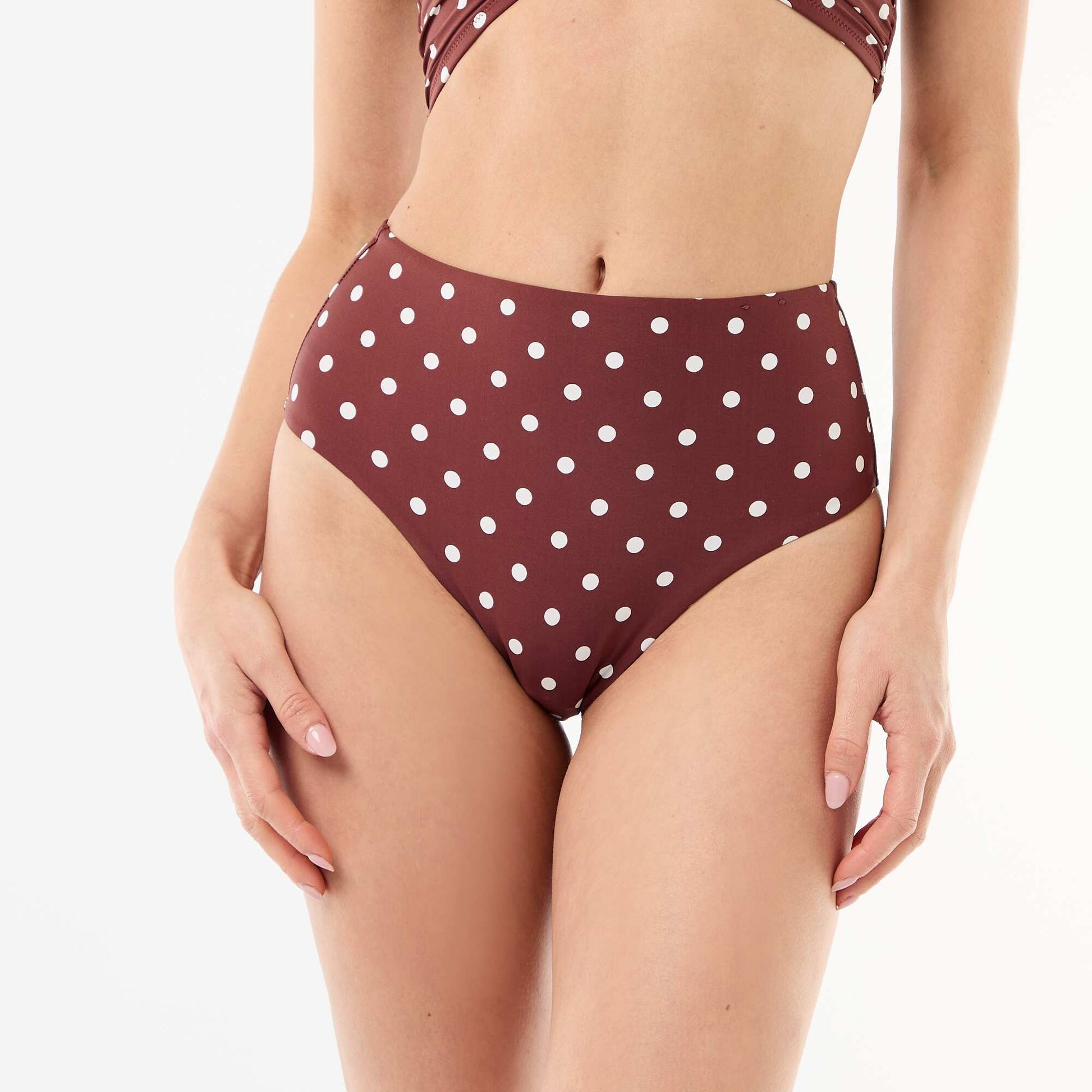 Culotte de bain shapewear taille haute MARRON
