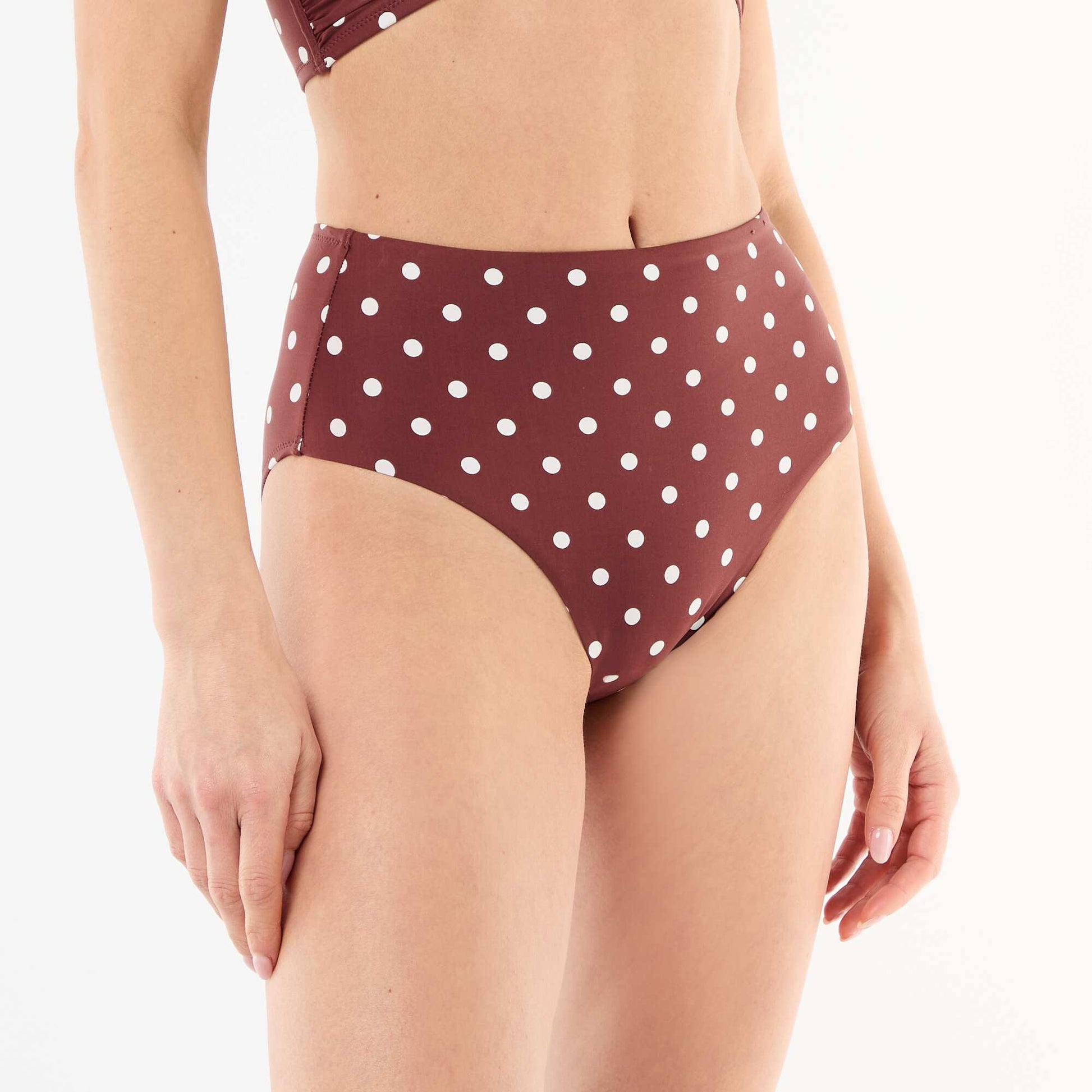 Culotte de bain shapewear taille haute MARRON