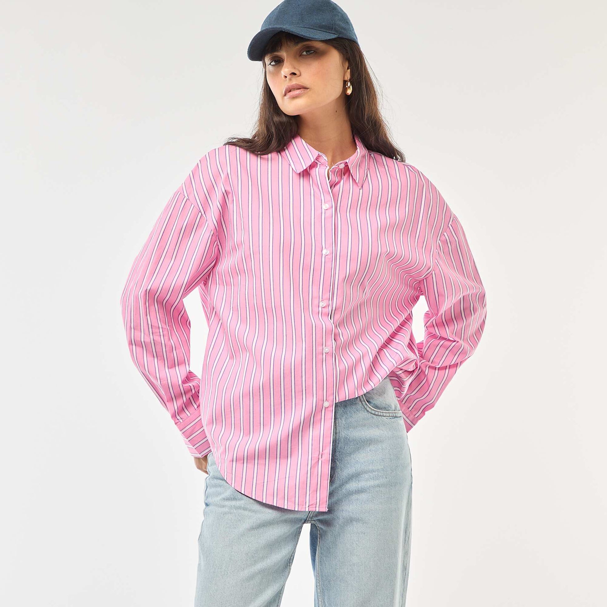 Chemise en popeline à manches longues ROSE