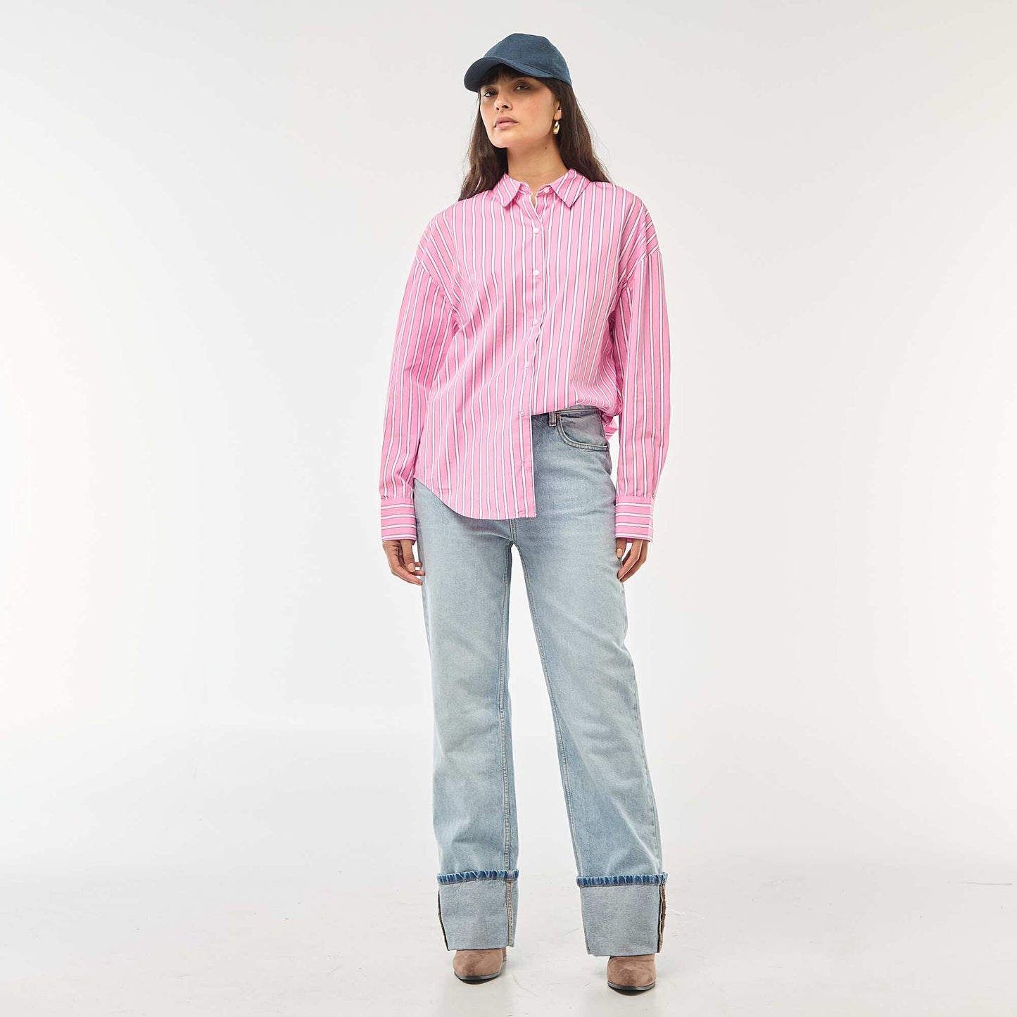Chemise en popeline à manches longues ROSE