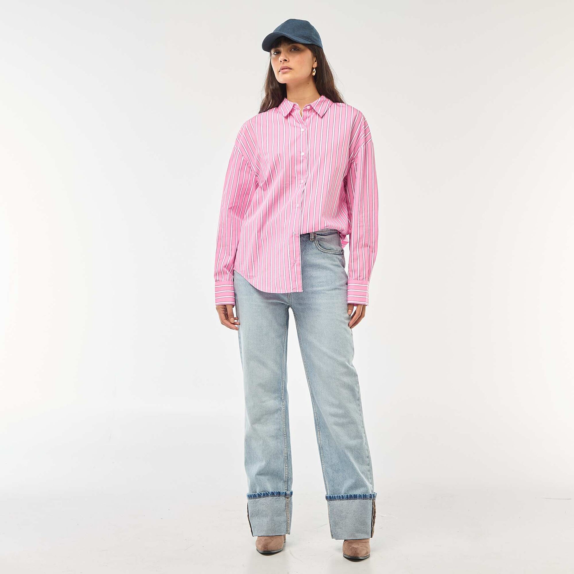 Chemise en popeline à manches longues ROSE