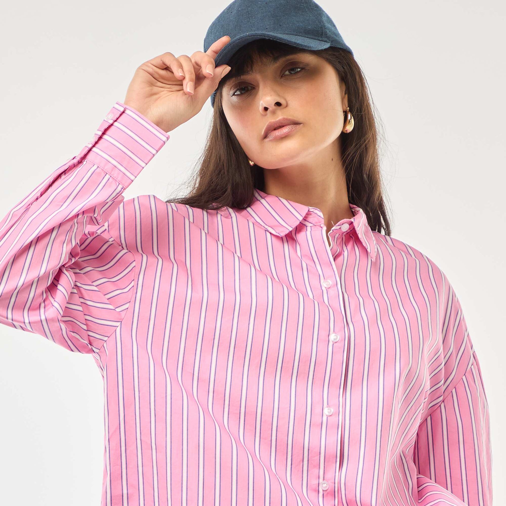 Chemise en popeline à manches longues ROSE