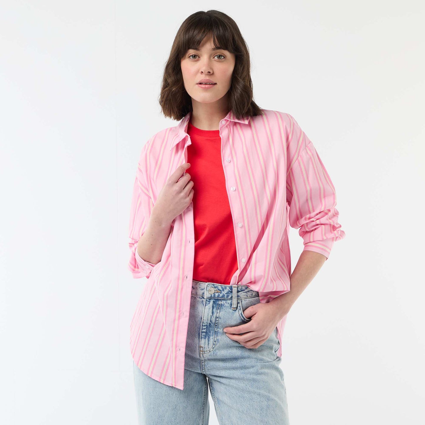 Chemise en popeline à manches longues ROSE
