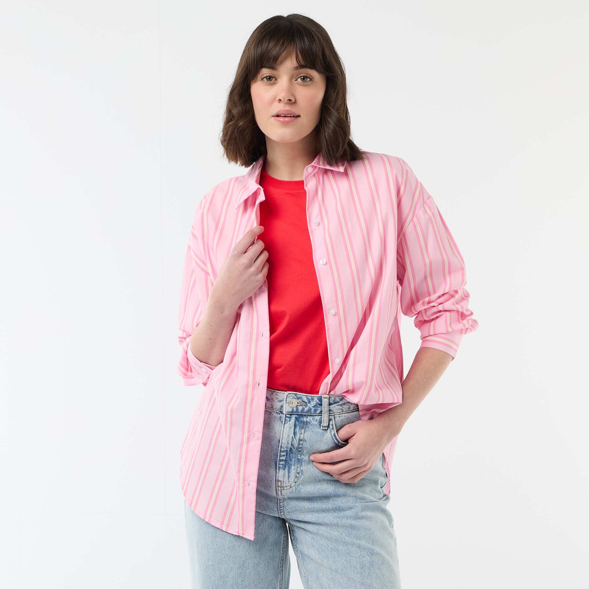 Chemise en popeline à manches longues ROSE