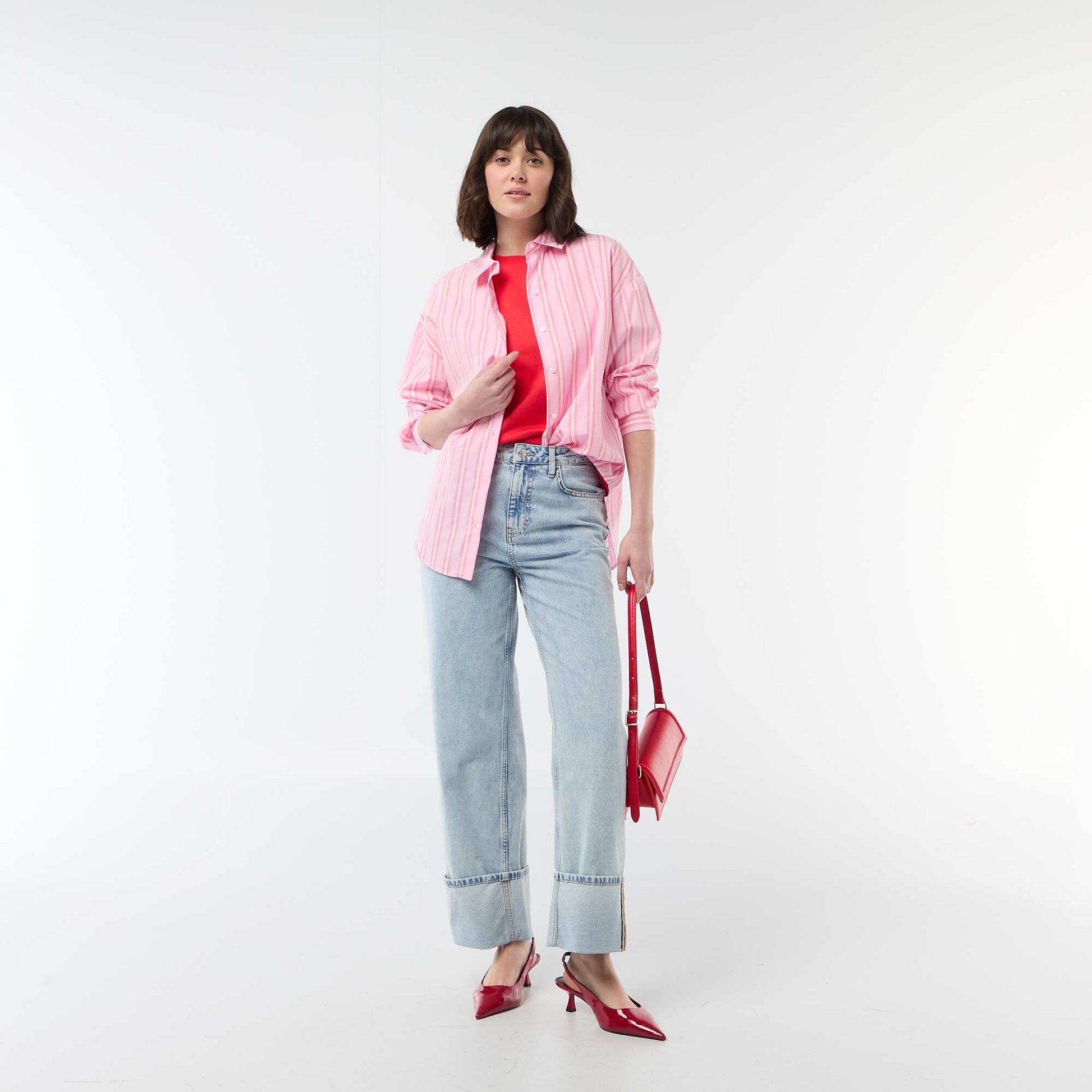 Chemise en popeline à manches longues ROSE
