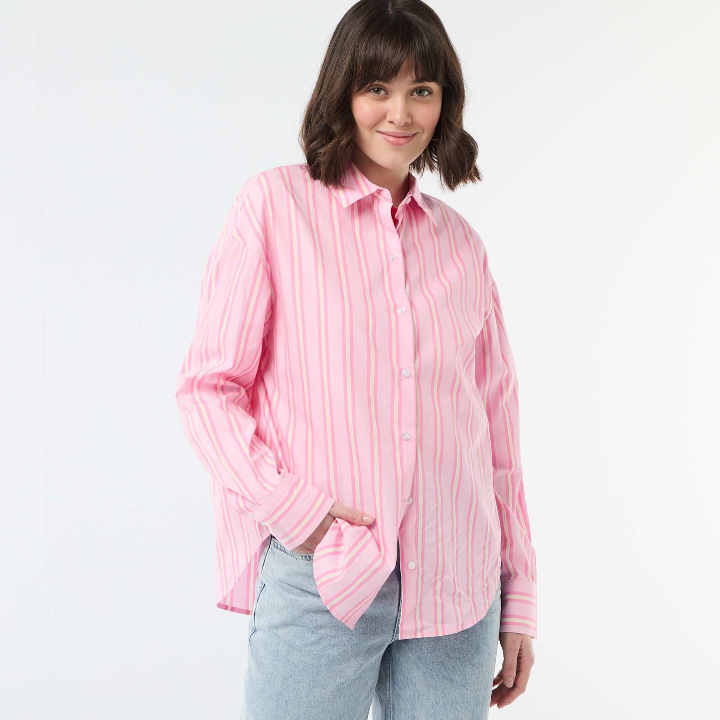 Chemise en popeline à manches longues ROSE