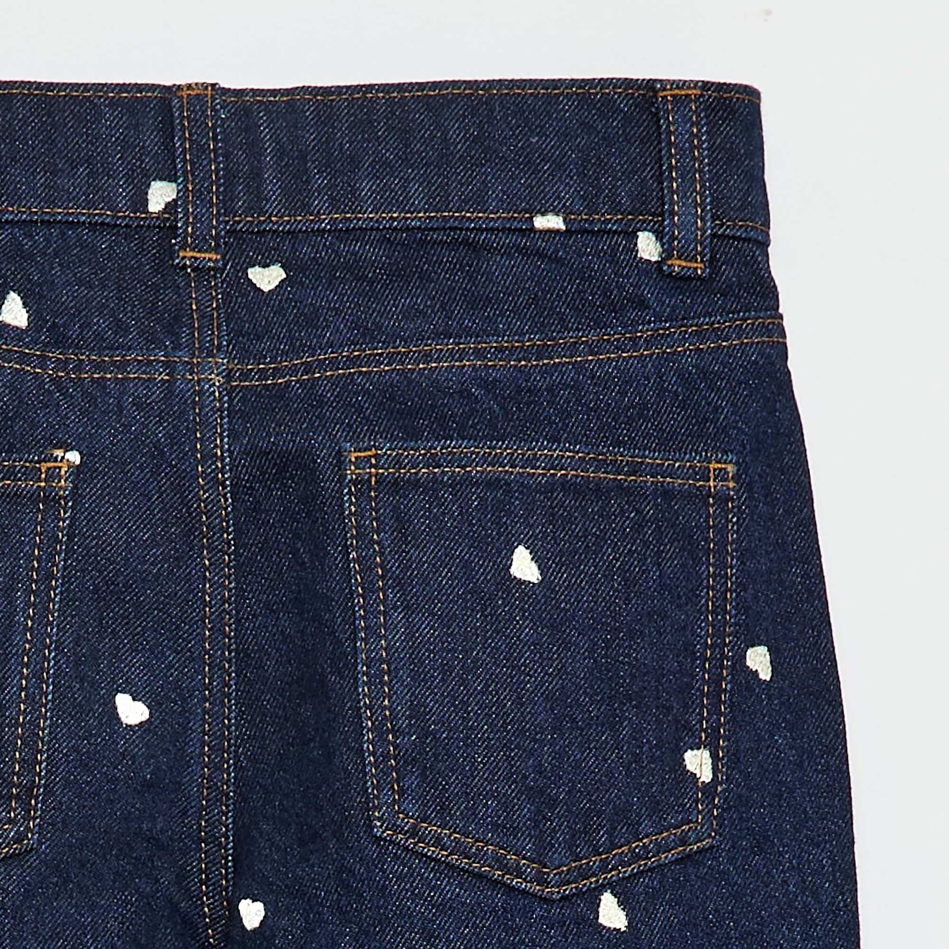 Pantalon droit en denim avec motif BLEU