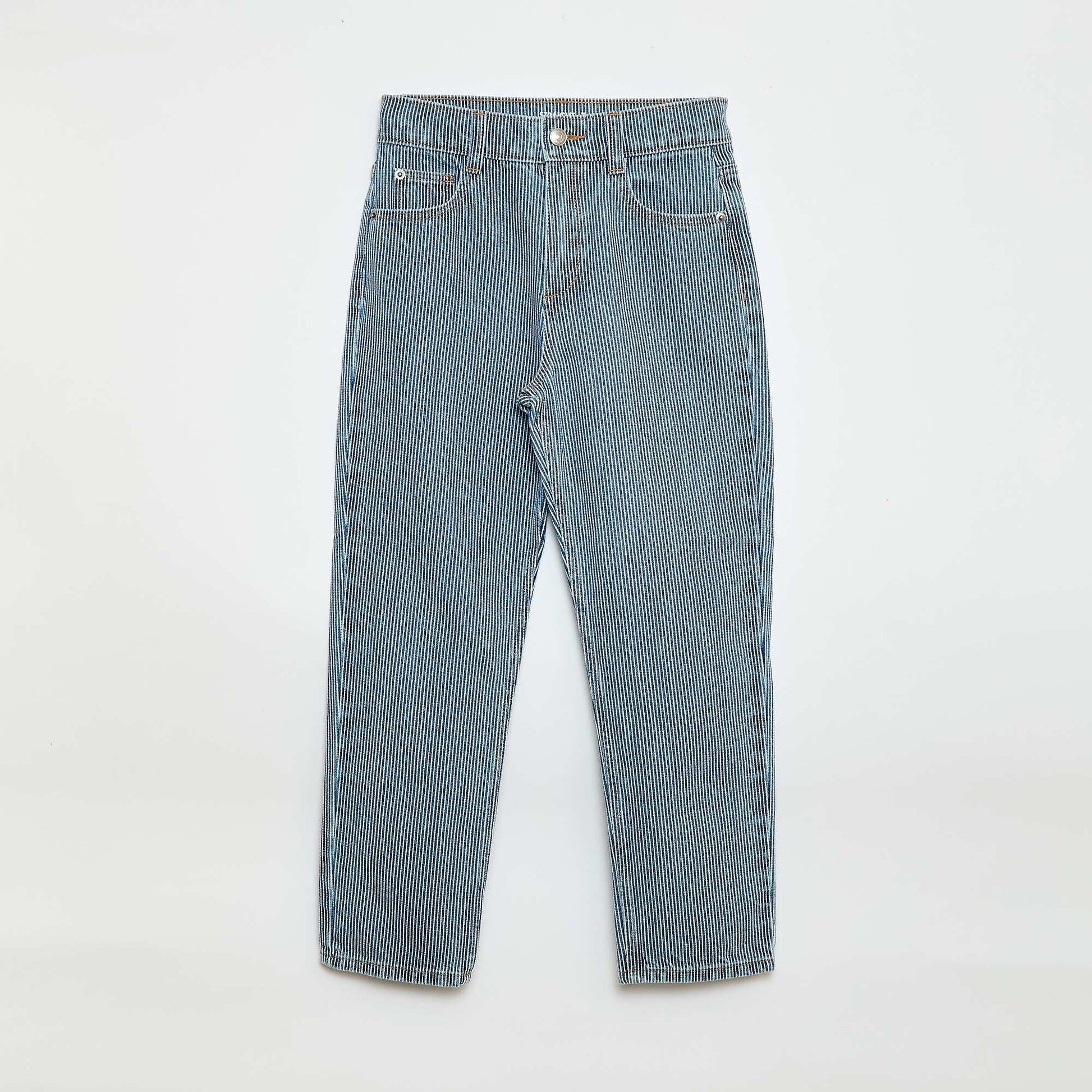 Pantalon droit en denim avec motif BLEU