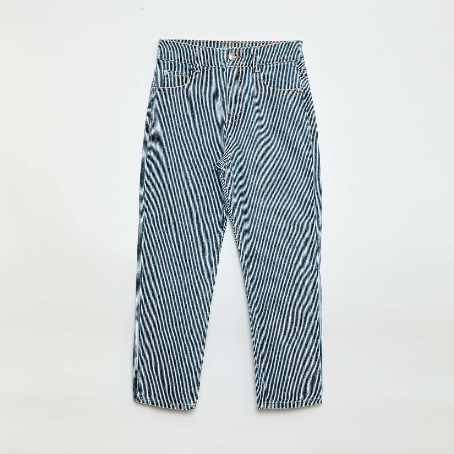 Pantalon droit en denim avec motif BLEU
