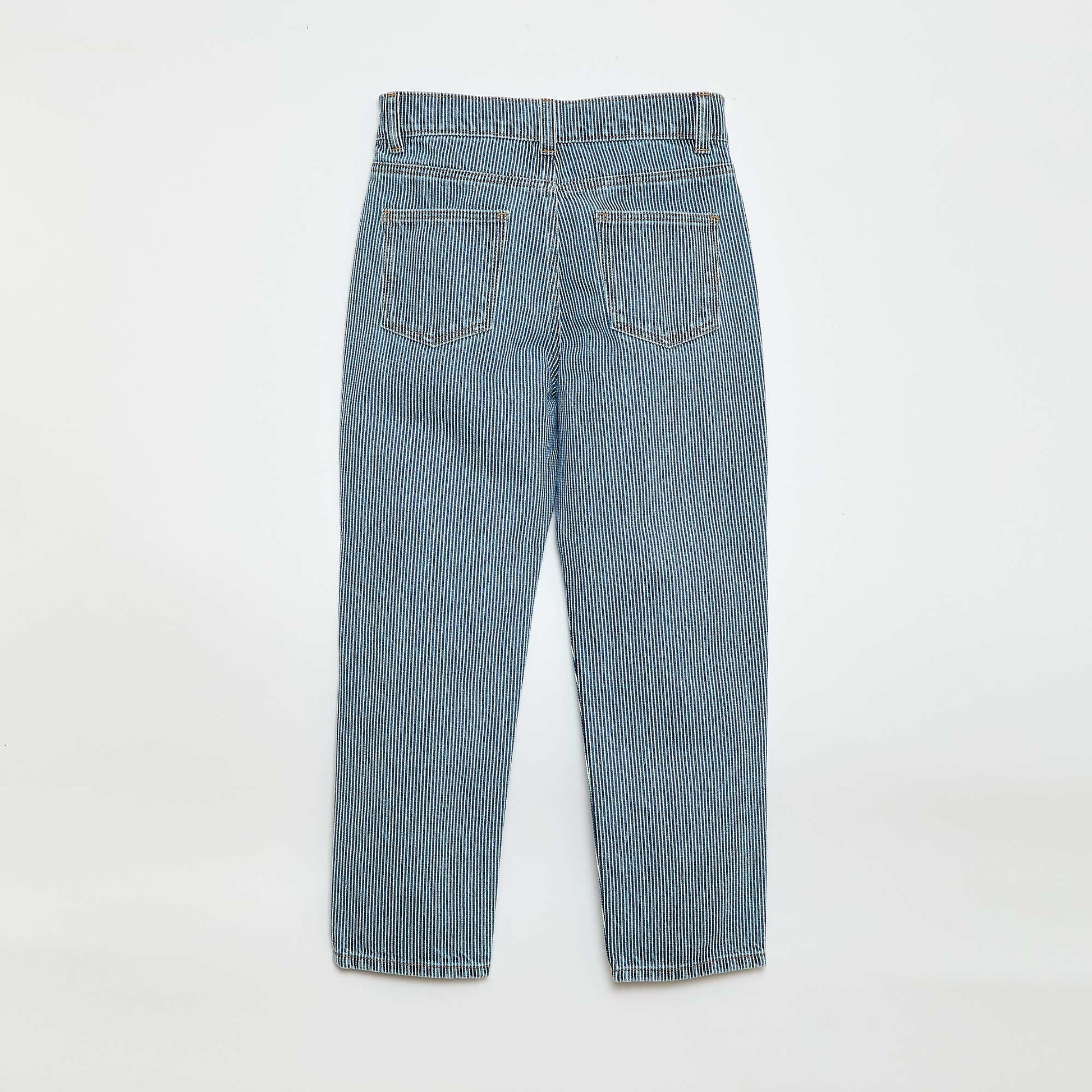 Pantalon droit en denim avec motif BLEU