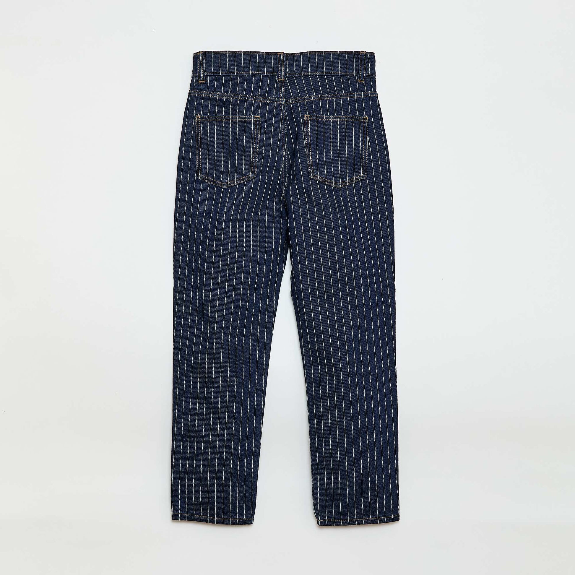 Pantalon droit en denim avec motif BLEU