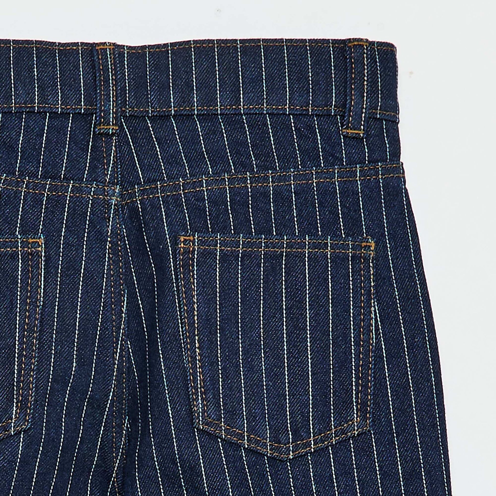 Pantalon droit en denim avec motif BLEU