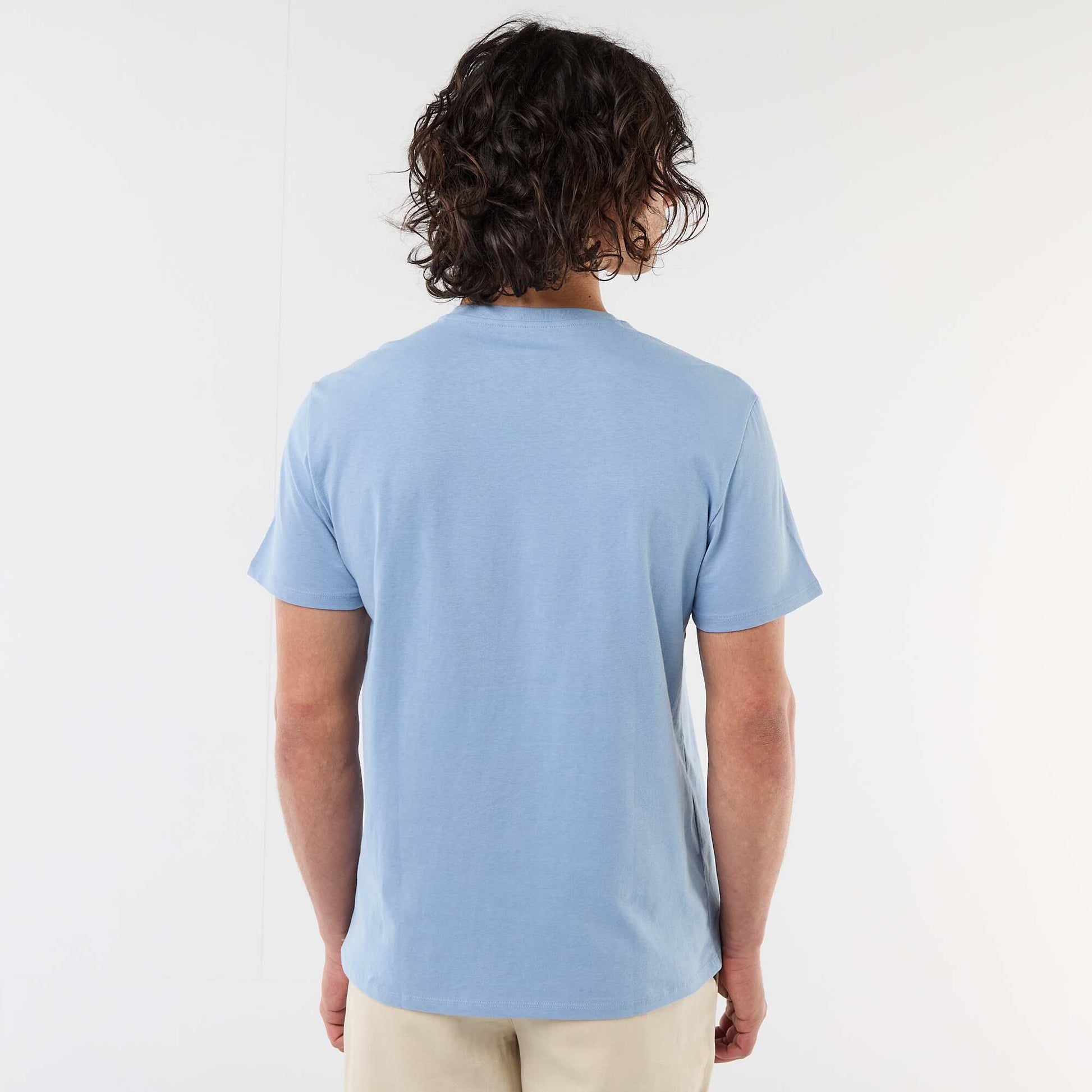 Tee-shirt imprimé recto/verso à manches courtes BLEU