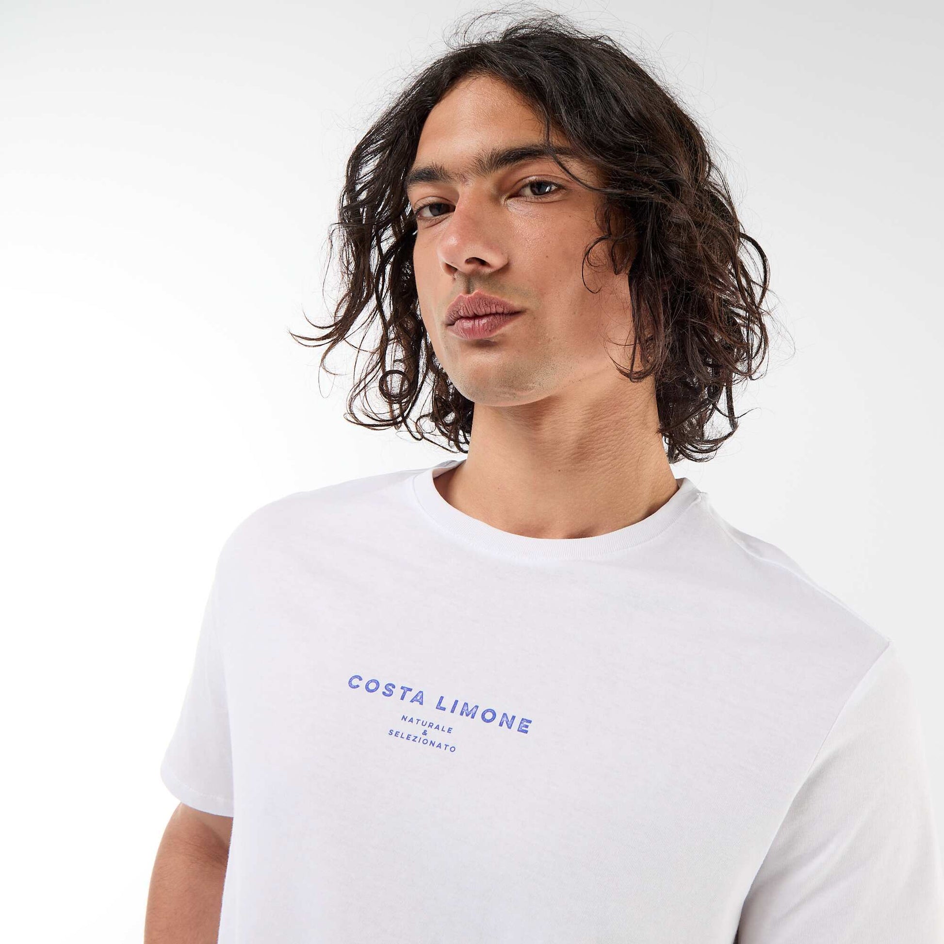 Tee-shirt imprimé recto/verso à manches courtes BLANC